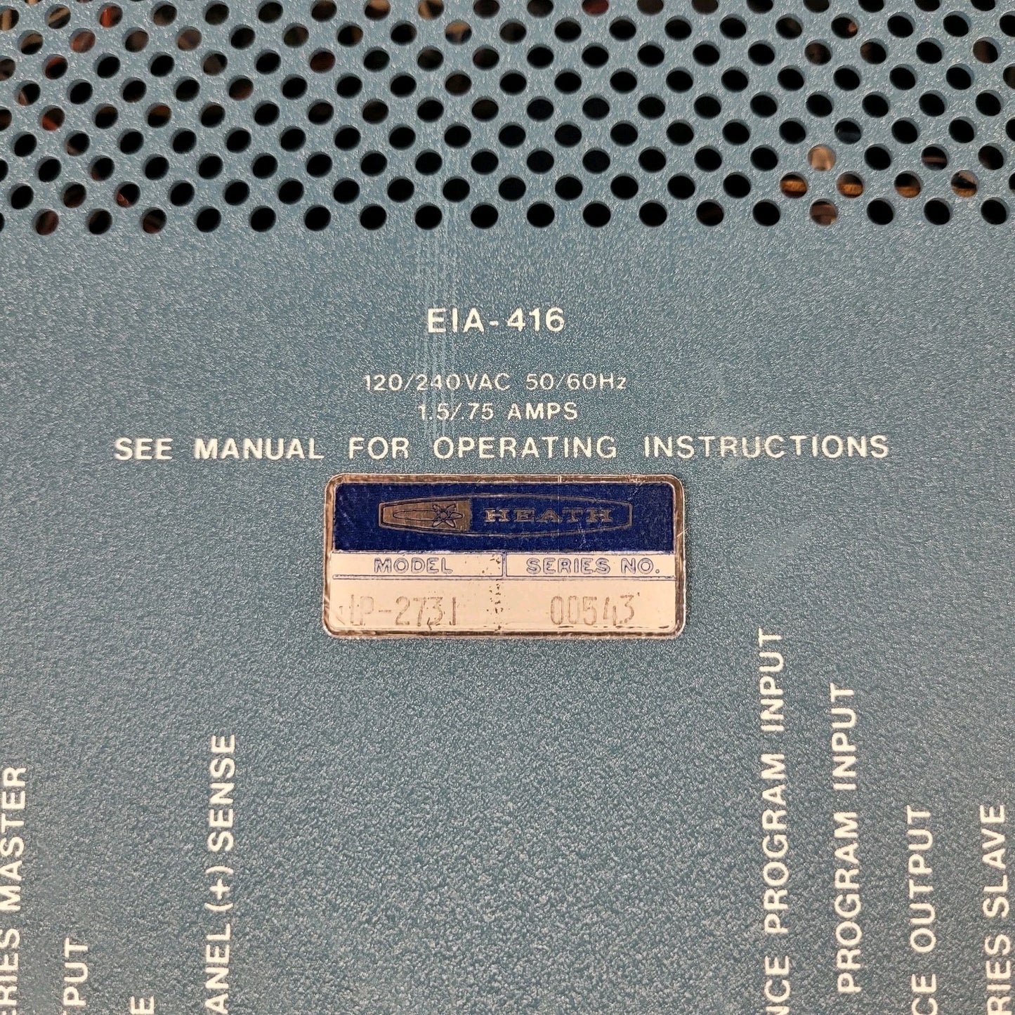 Heathkit HP-2731 DC Lab Bench Power Supply 7.5V 10A Adjustable Current Limiting