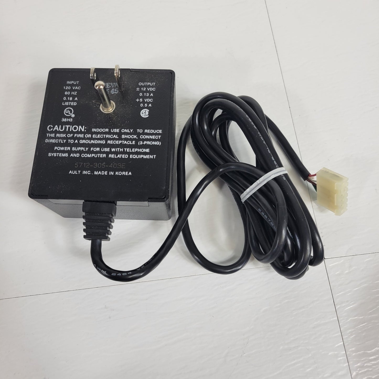 Power Supply For Telephone Sytems And Computer 12VDC 0.13A 5712-305-403E Telecor