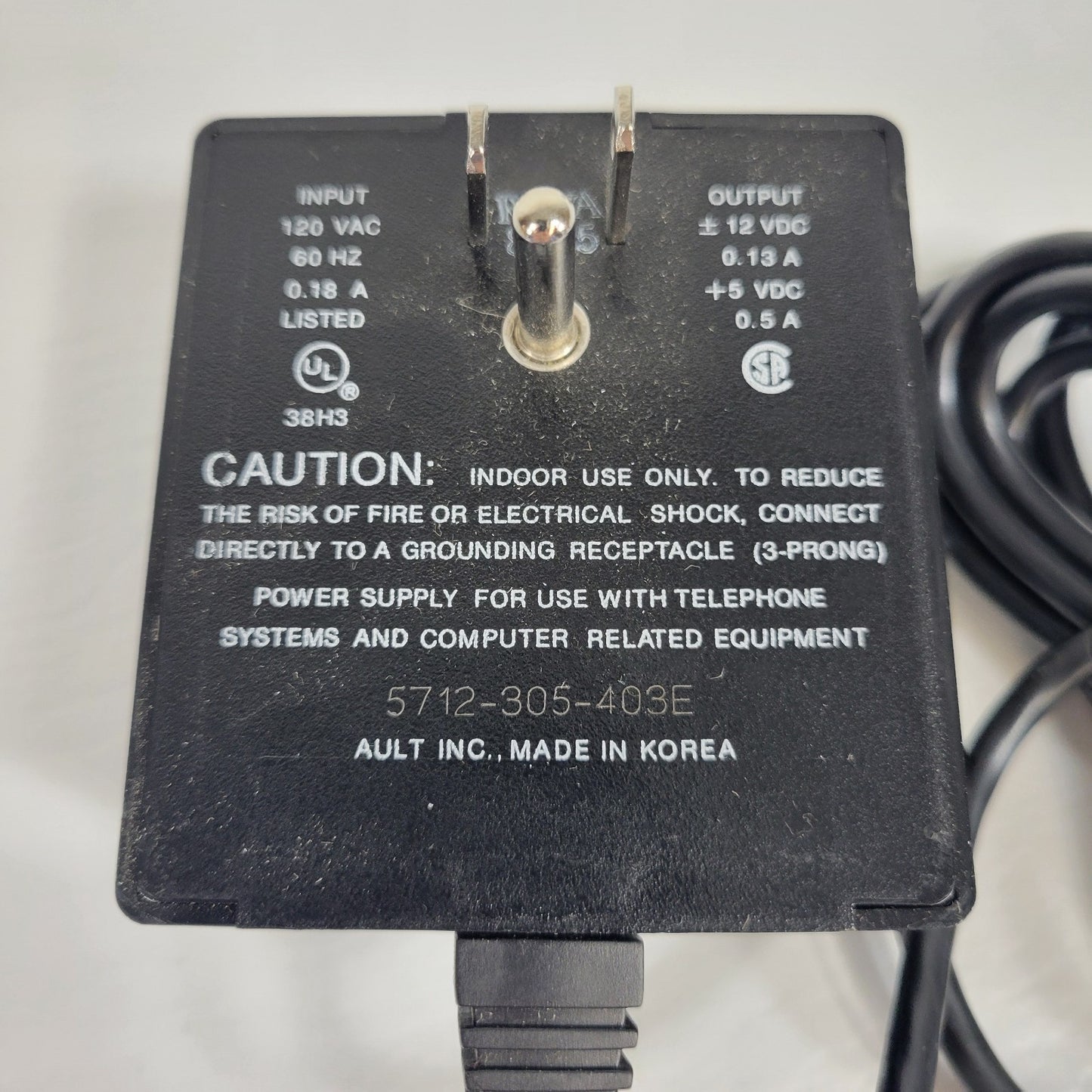 Power Supply For Telephone Sytems And Computer 12VDC 0.13A 5712-305-403E Telecor