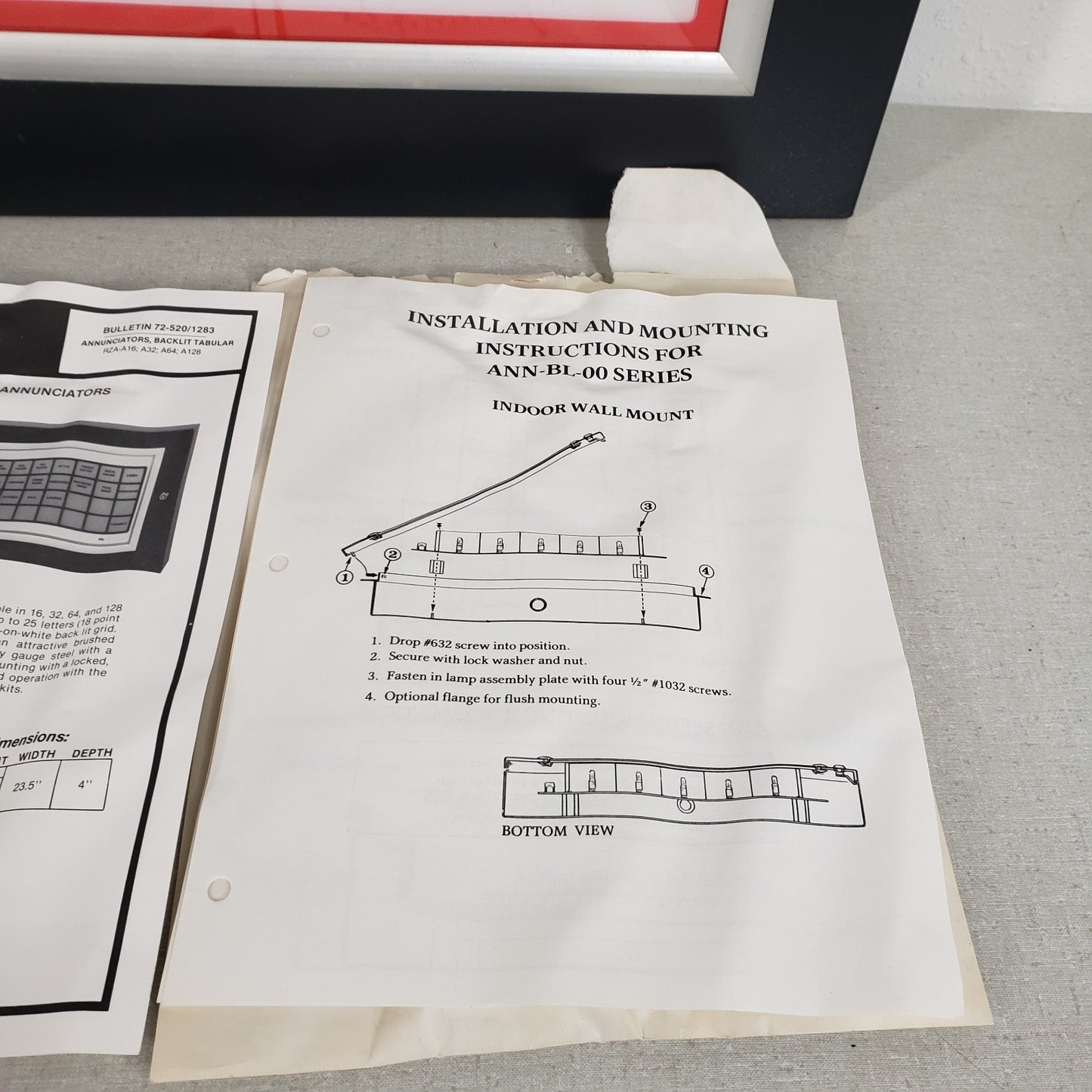 FCI ANN-BL-00 A-64 Backlit Tabular Annunciator 8x8 Grid RZA-A64 FACP Space Age