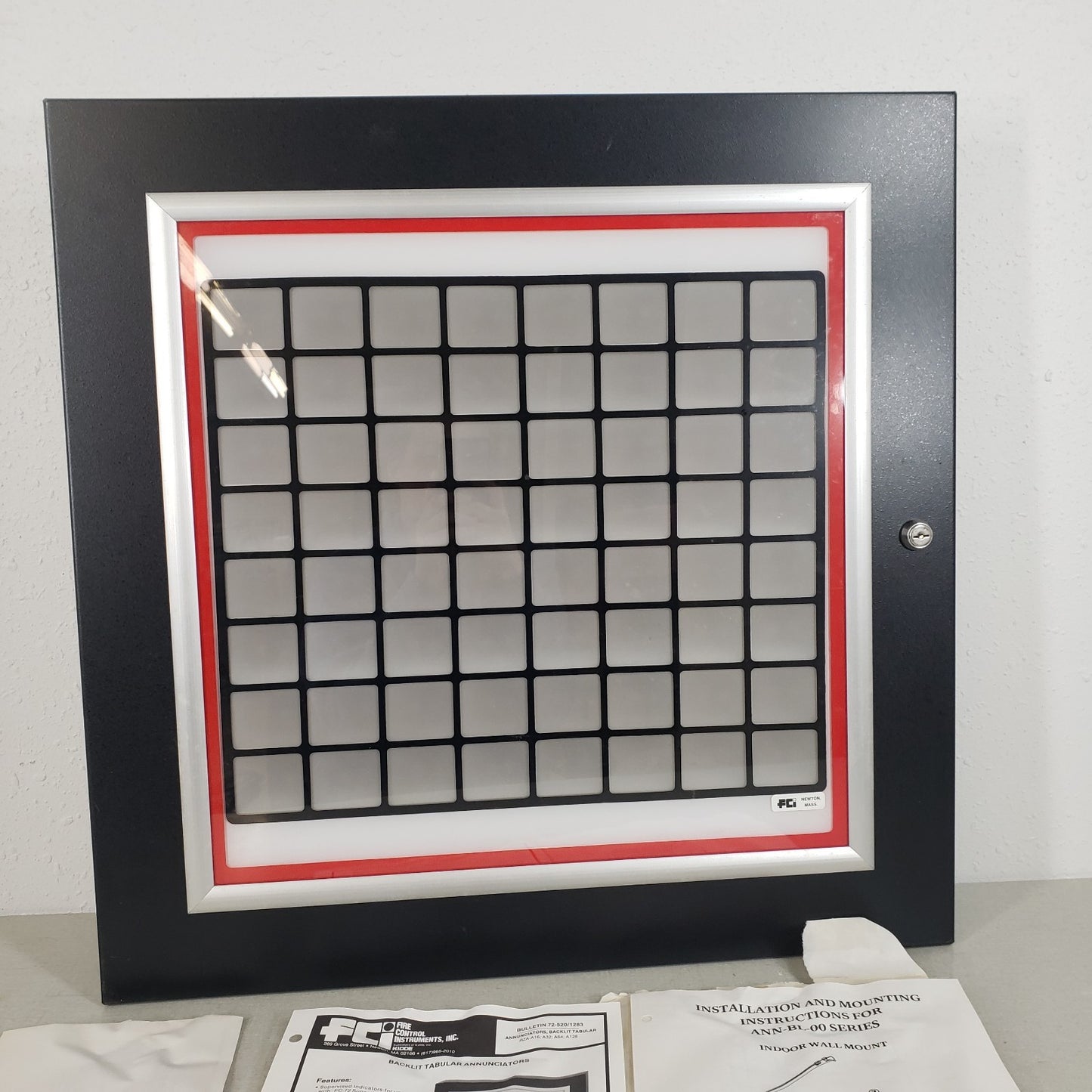 FCI ANN-BL-00 A-64 Backlit Tabular Annunciator 8x8 Grid RZA-A64 FACP Space Age