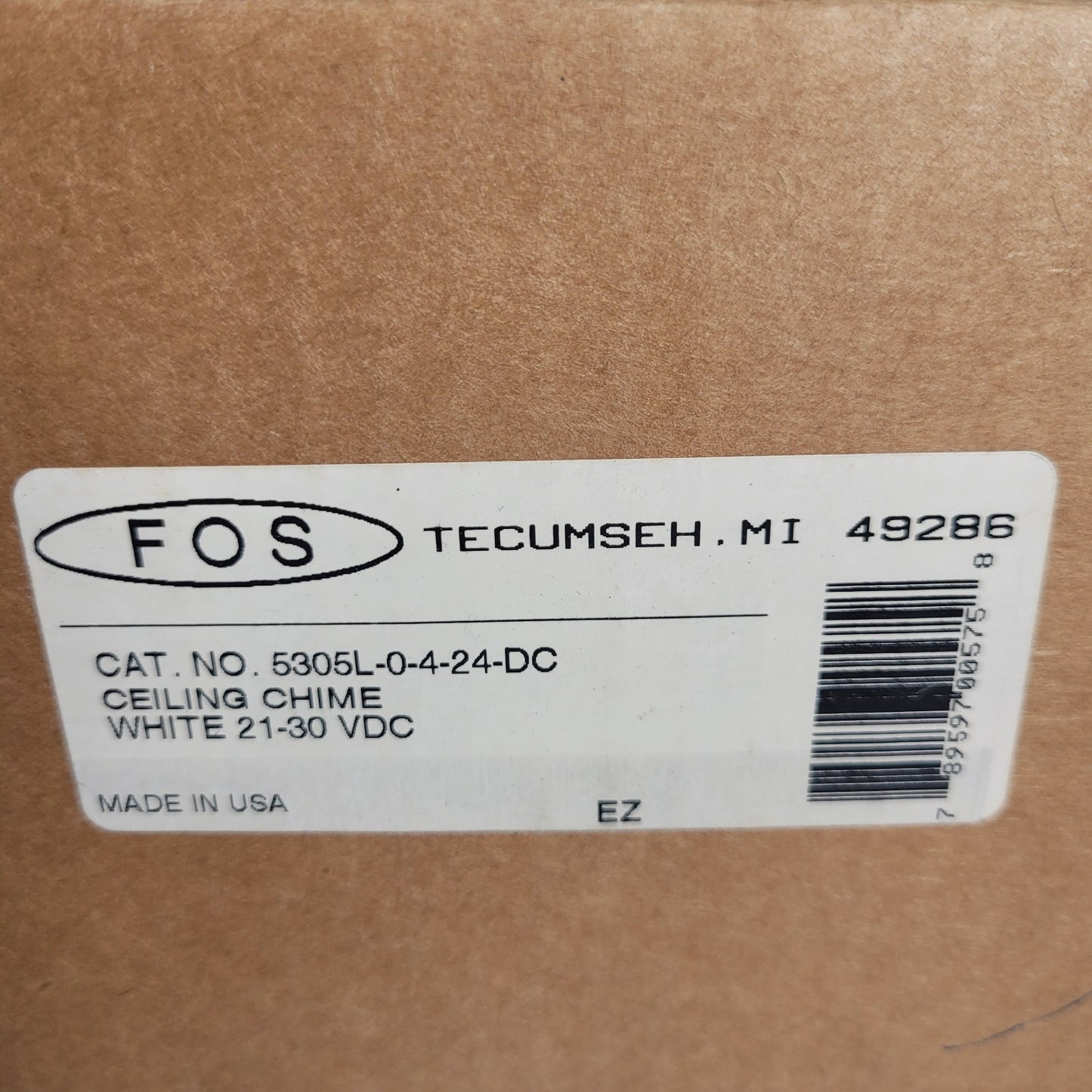 Faraday FOS 5305L-0-4-24-DC Ceiling Chime White 21-30 VDC w/o Backbox