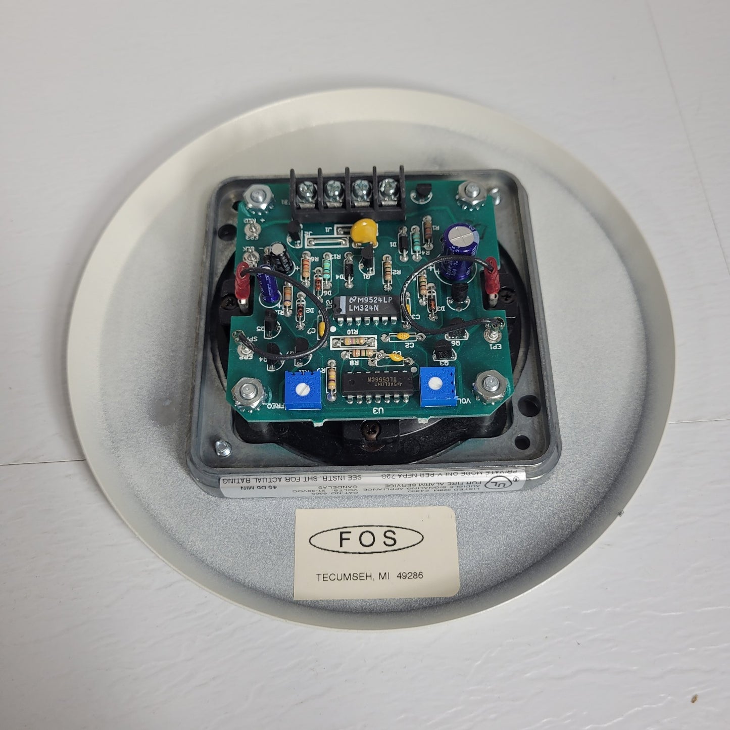 Faraday FOS 5305L-0-4-24-DC Ceiling Chime White 21-30 VDC w/o Backbox