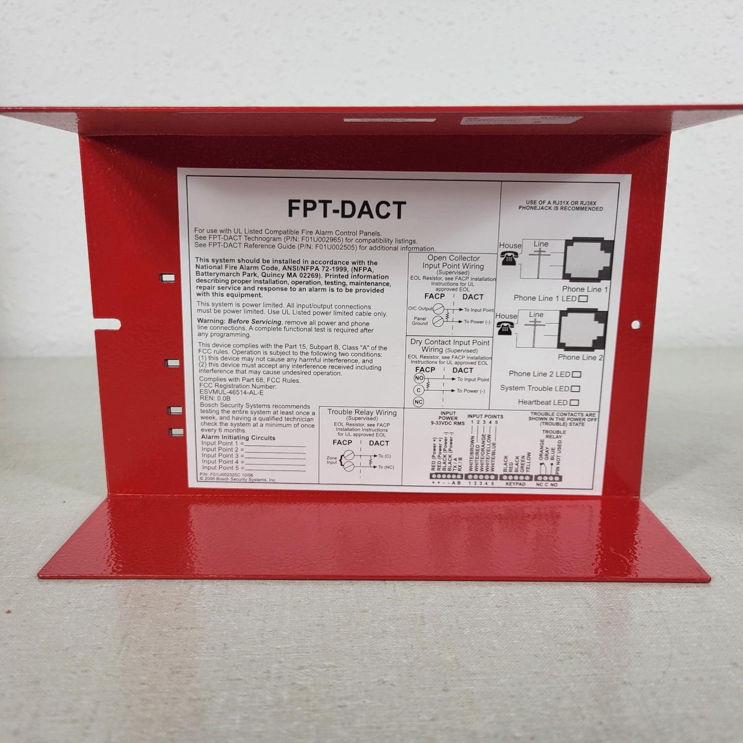 EMPTY BOX Bosch DACT Communicator Housing Fire Alarm Relay Monitoring System