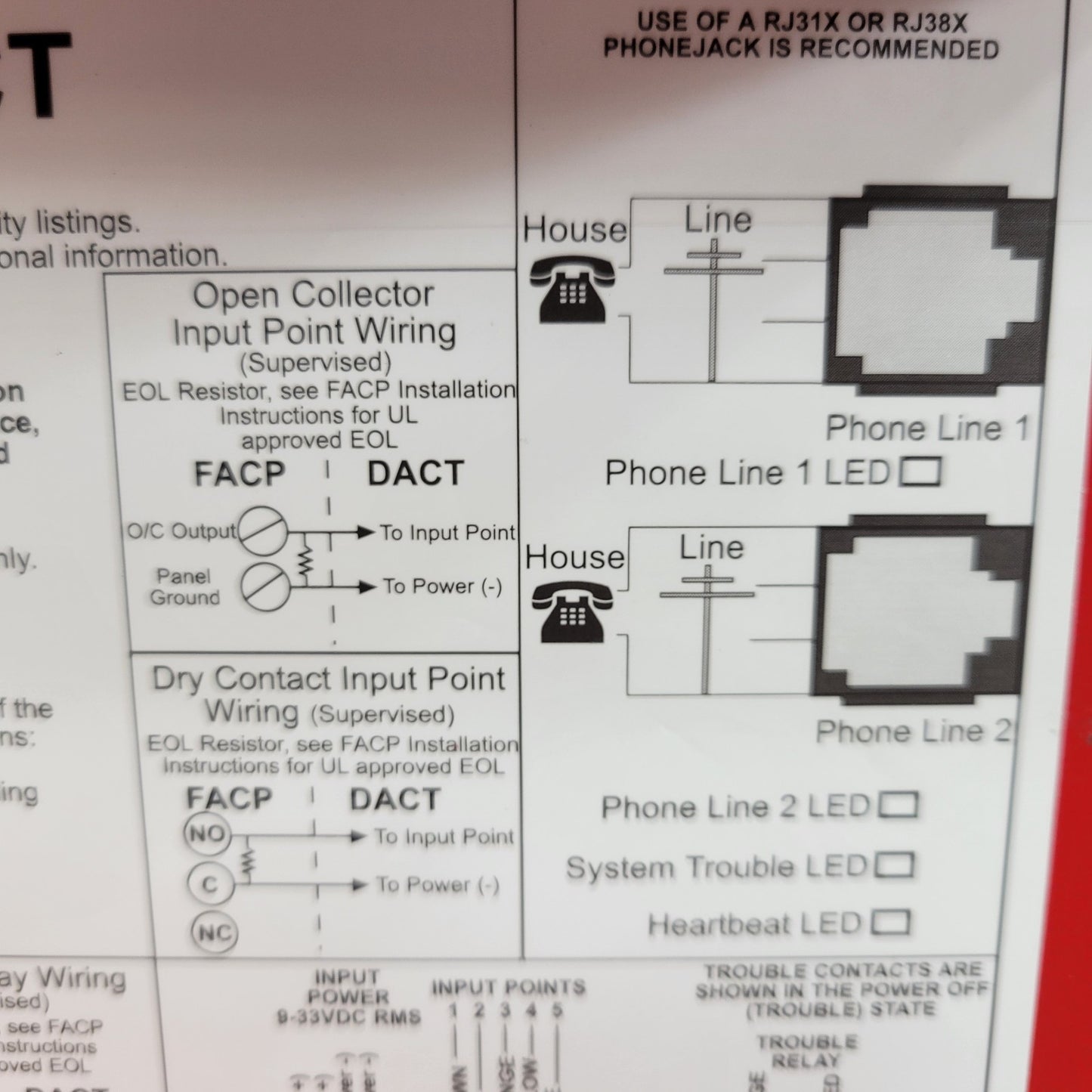 Bosch FPT-DACT Communicator Box Dialer HOUSING With All Cables Fire Alarm Red