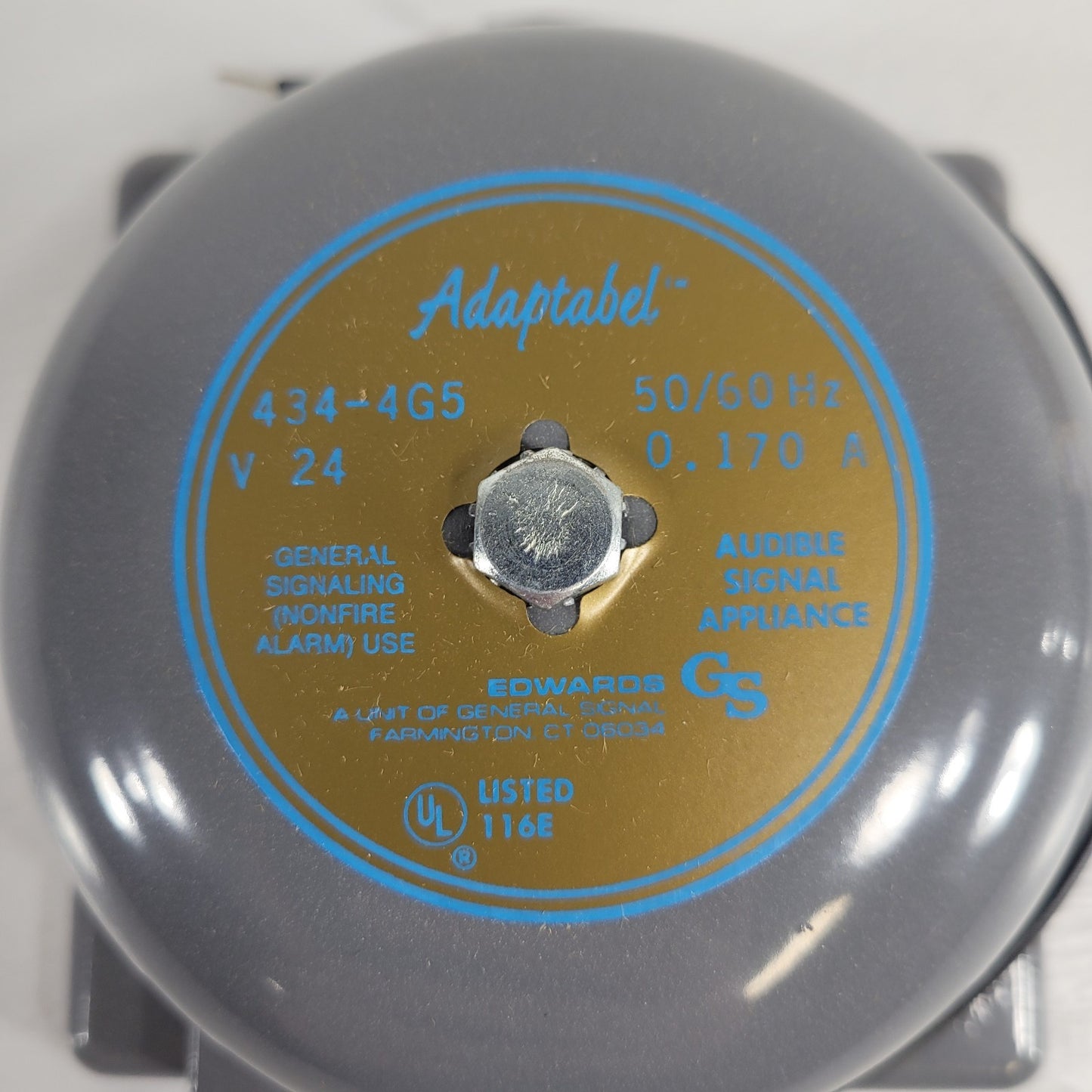 Edwards 434-4G5 Adaptabel Alarm Bell 24 VAC 50/60Hz Audible Signal Appliance