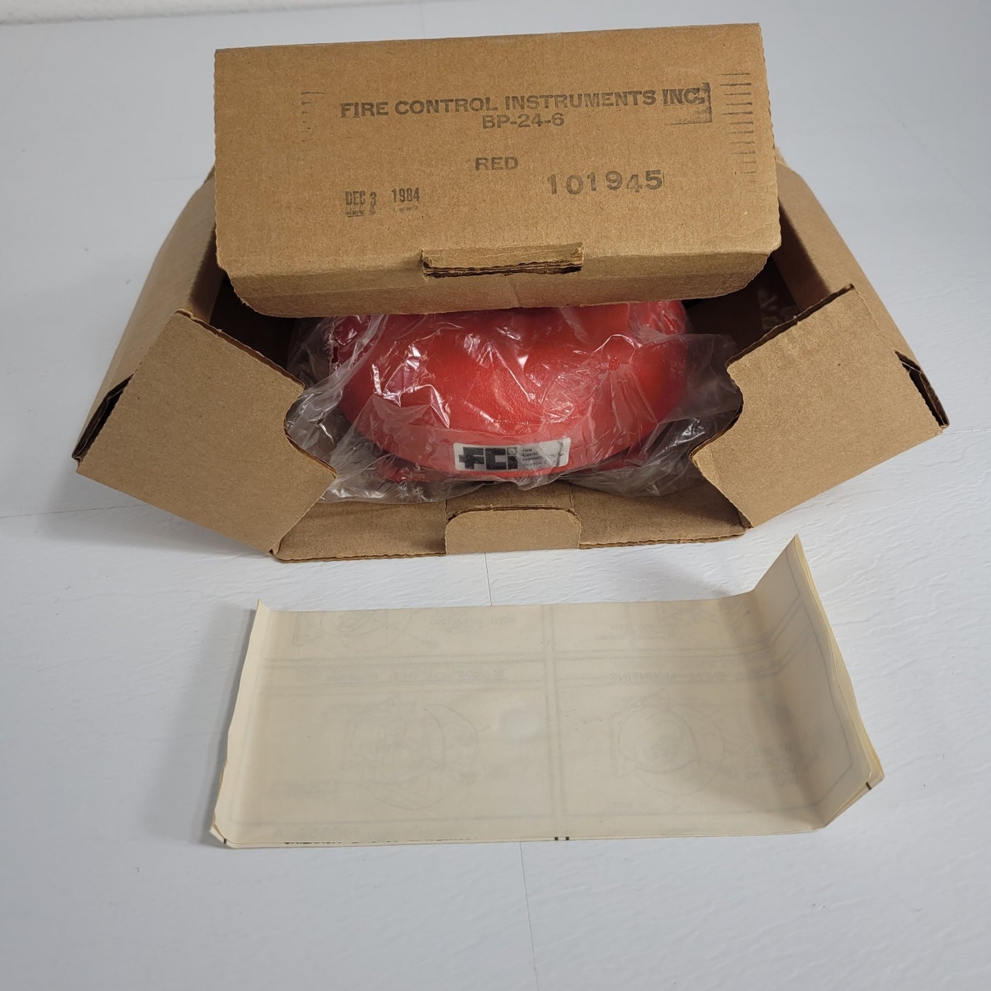Fire Control Instruments FCI BP-24-6 Red Alarm Bell 18 to 31.2 VDC 0.063A