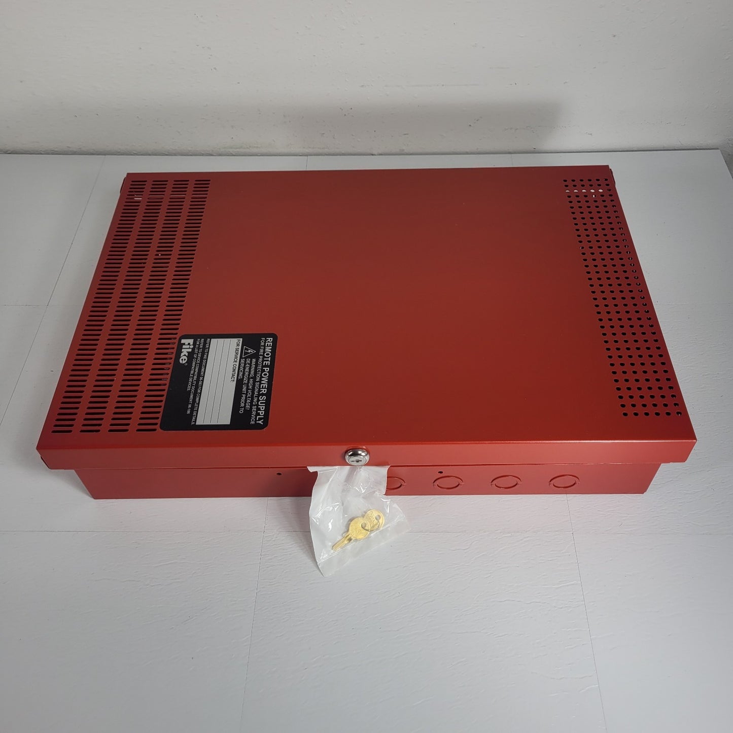 Fike 10-2782 Remote Power Supply Enclosure 18 Gauge Steel Red Enamel Finish