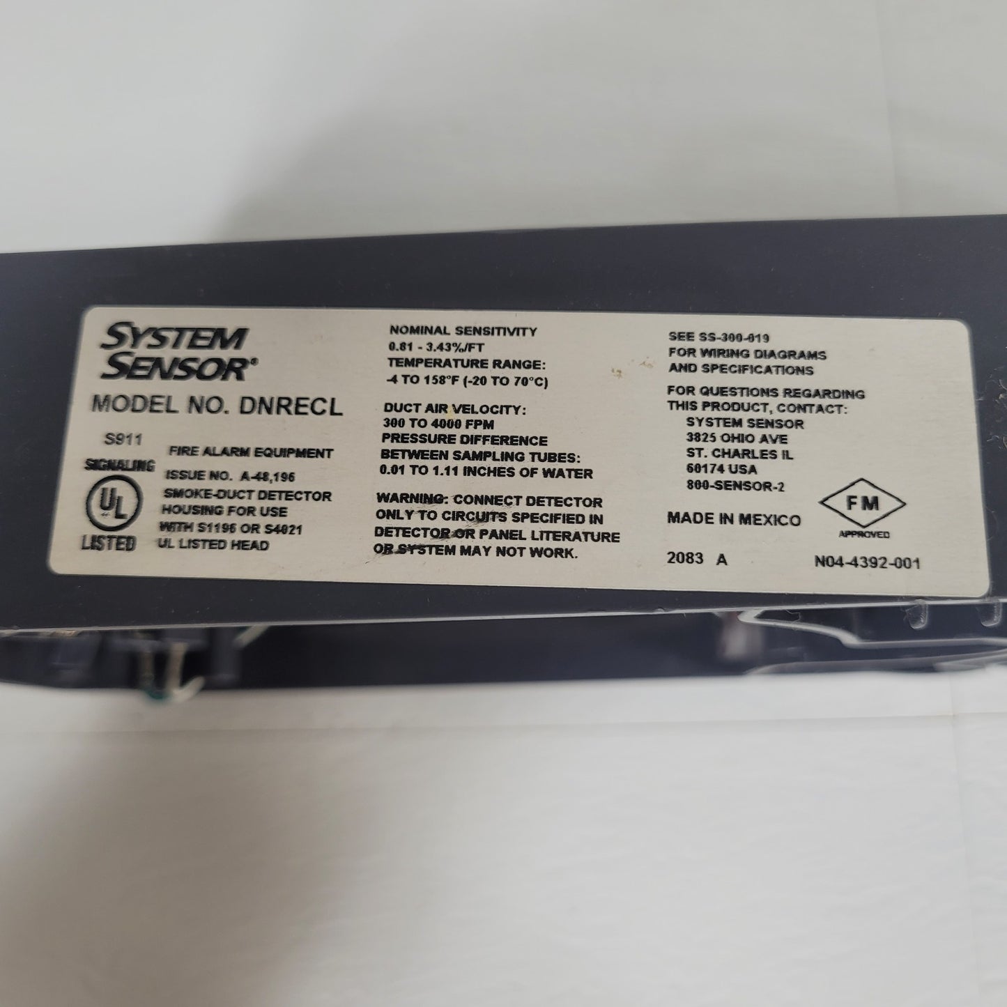 System Sensor DNRECL Innovair Flex Eclipse Duct Smoke Detector Housing Parts