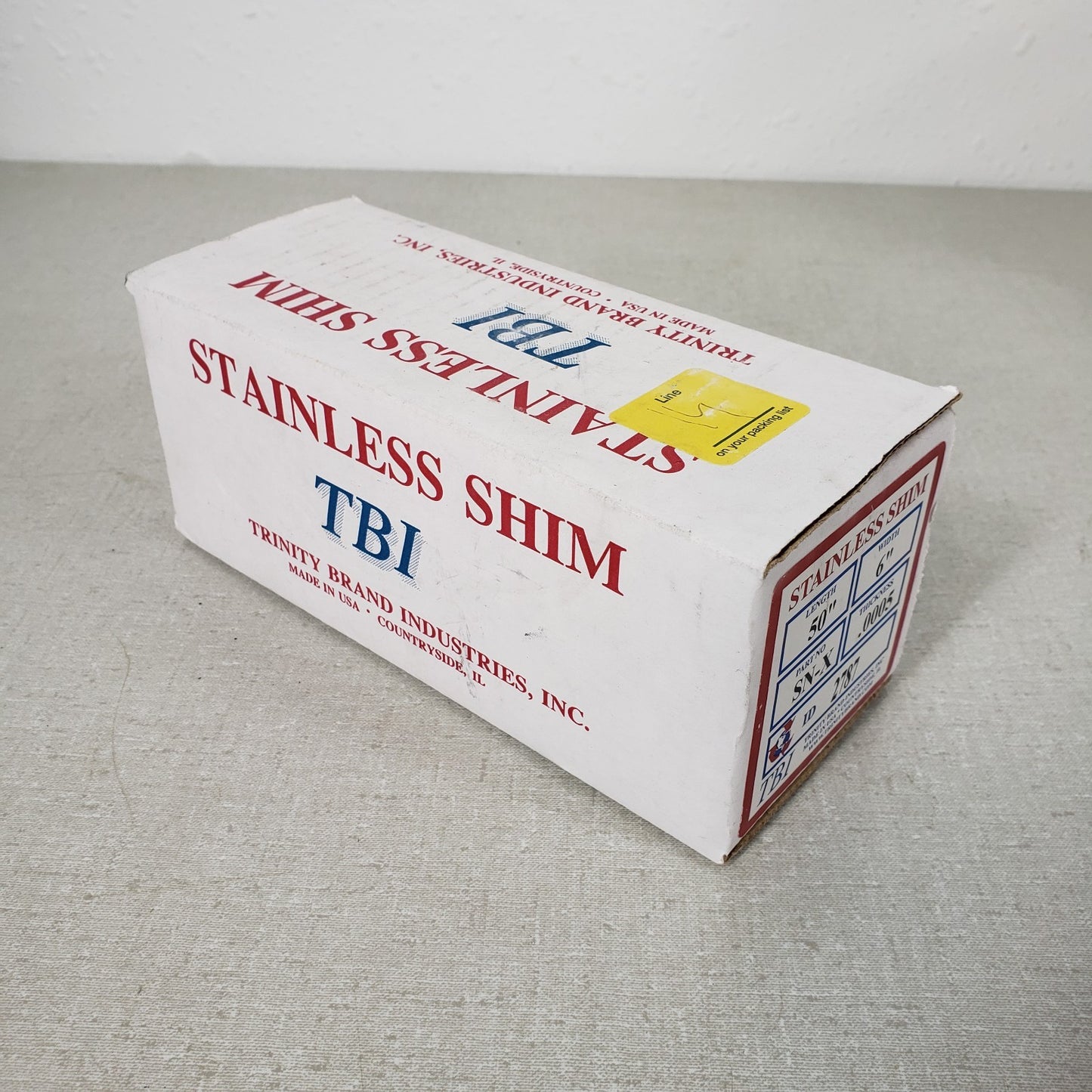 Stainless Steel Shim TBI Stock Roll 6" x 50" 0.0005" Thick 2787 SN-X