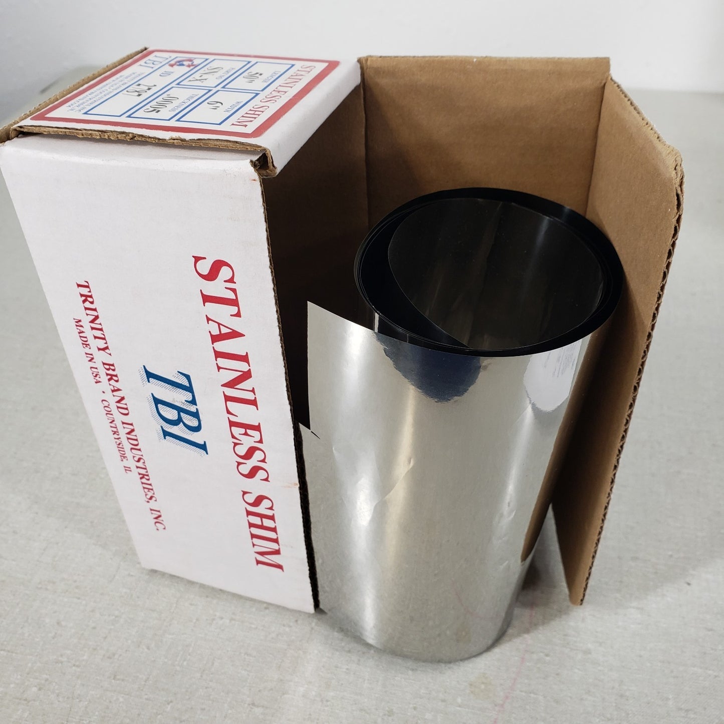 Stainless Steel Shim TBI Stock Roll 6" x 50" 0.0005" Thick 2787 SN-X