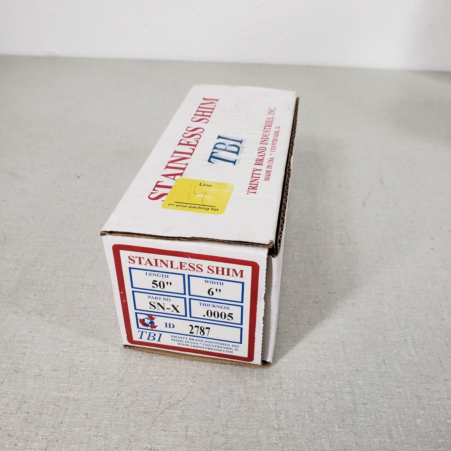 Stainless Steel Shim TBI Stock Roll 6" x 50" 0.0005" Thick 2787 SN-X