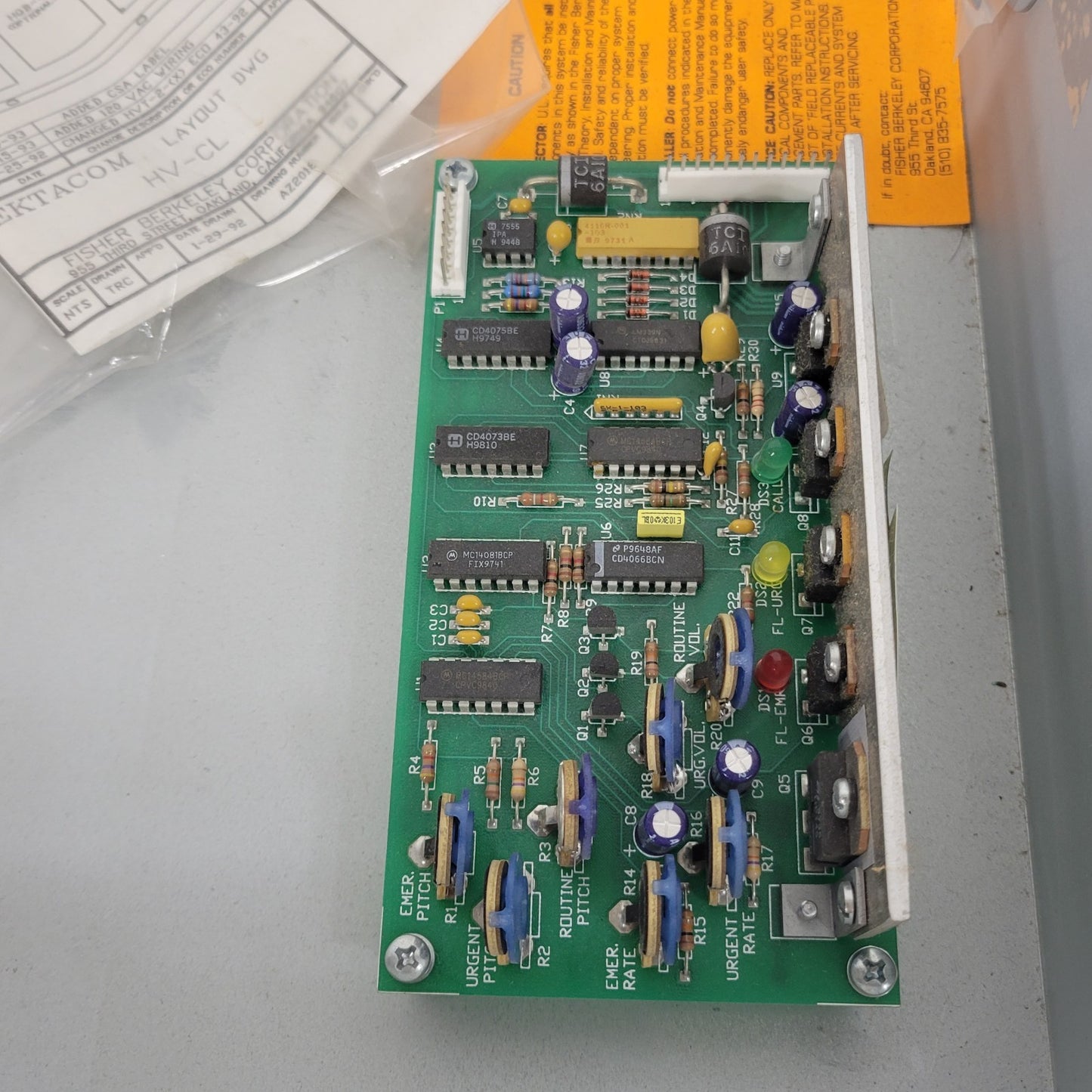 Fisher Berkely PCA-HV-CL Central Logic Board With Box Enclosure HVT-1 B00330-00