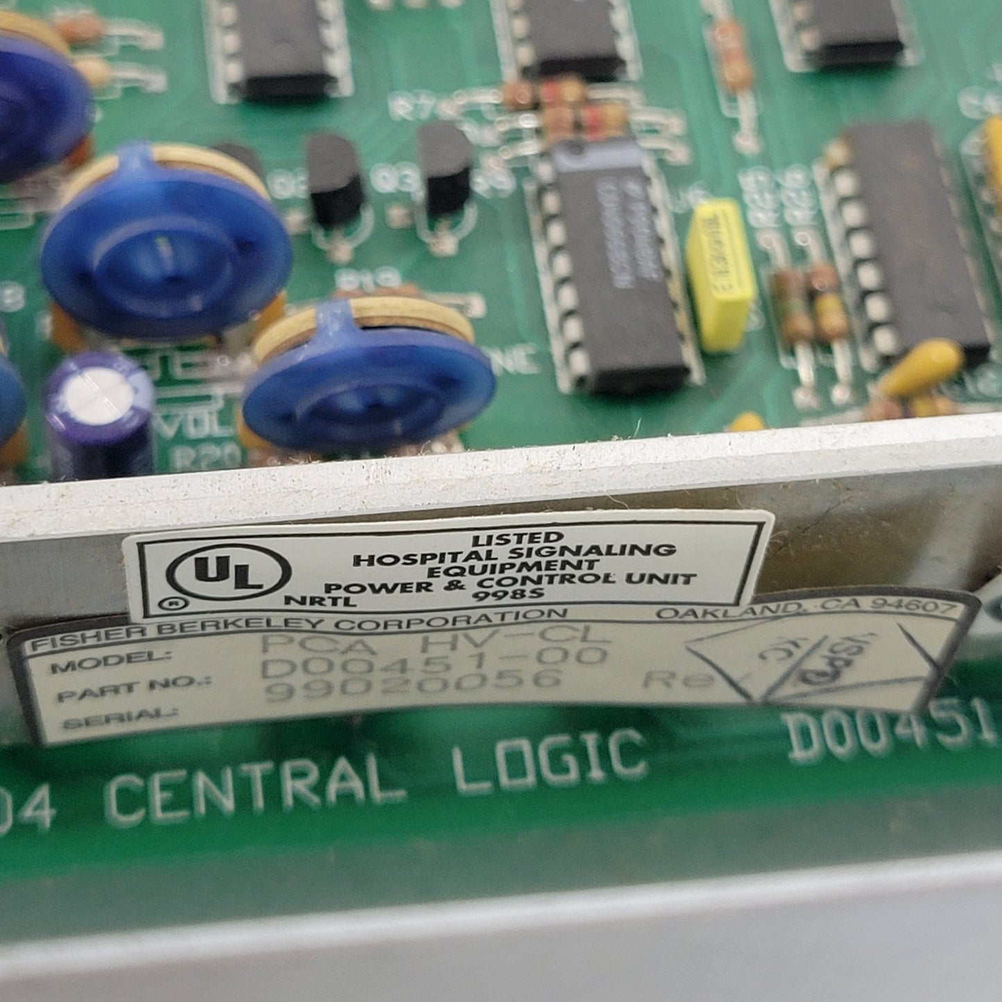 Fisher Berkely PCA-HV-CL Central Logic Board With Box Enclosure HVT-1 B00330-00
