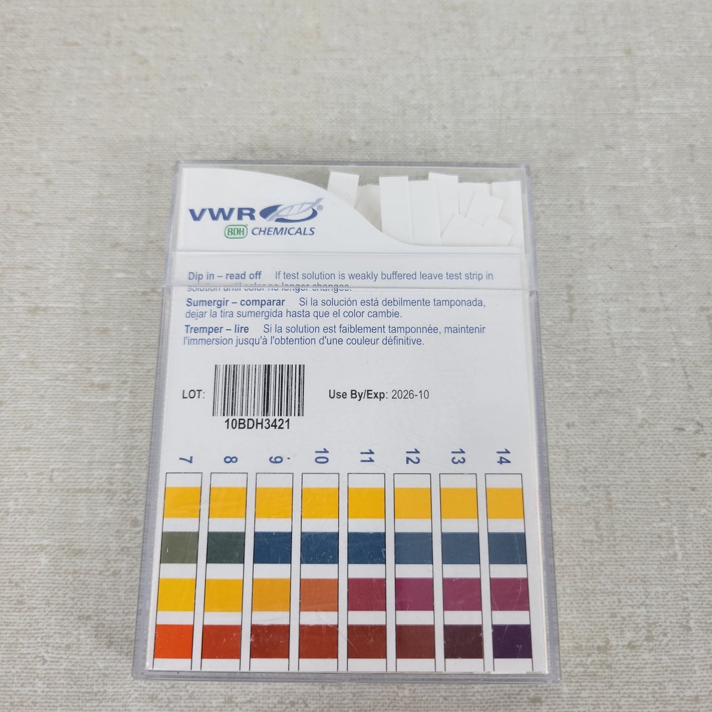 VWR Chemical pH Test Strips pH Range 0-14 Approximately 100 Stripes