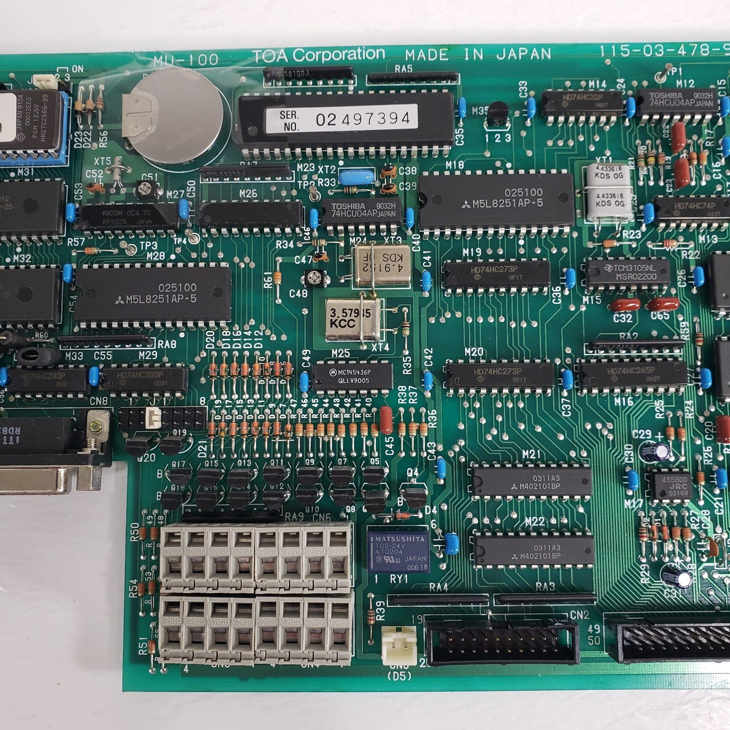 TOA MU-100 Printed Circuit Board PCB V2.20 115-03-478-90 Amplifier Control