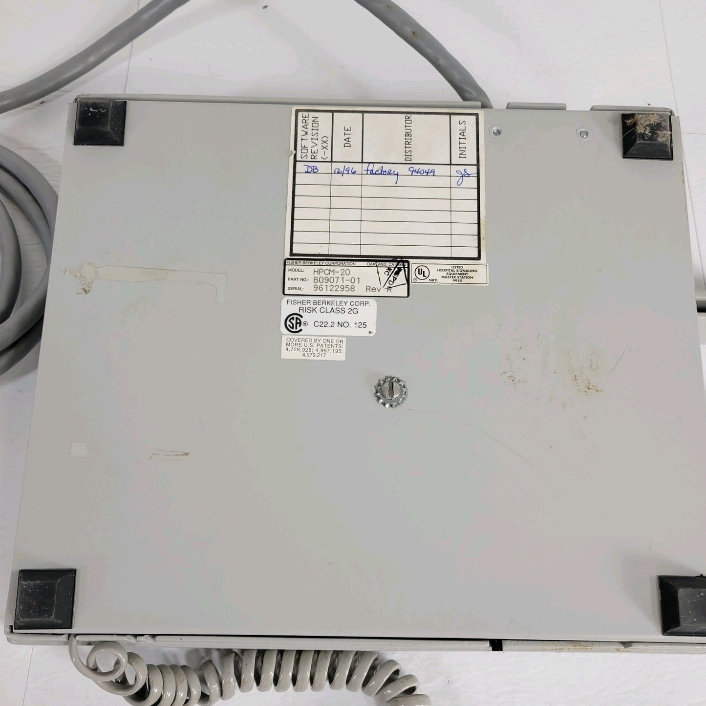 Fischer Berkeley HPCM-20 B09071-01 MMC Hospital Signaling Equipment Phone