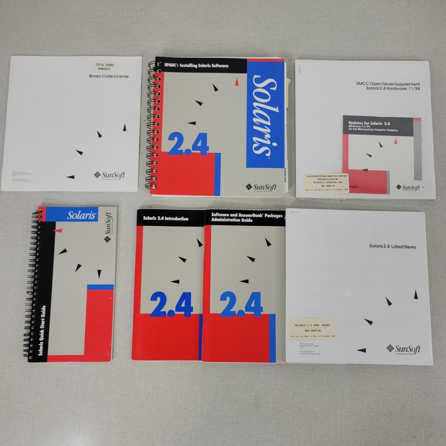 Sun Microsystems Solaris 2.4 Sparc User Installation Manuals Guides Quick Start