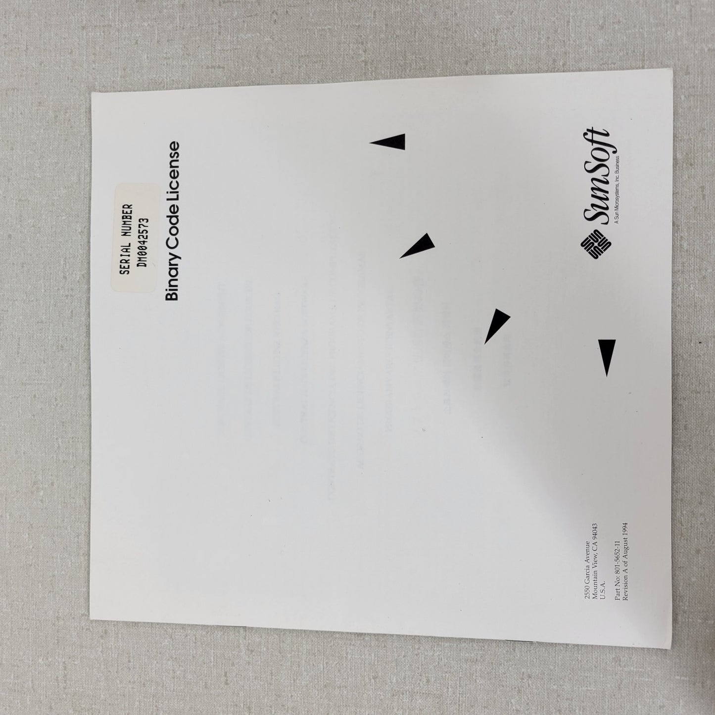 Sun Microsystems Solaris 2.4 Sparc User Installation Manuals Guides Quick Start
