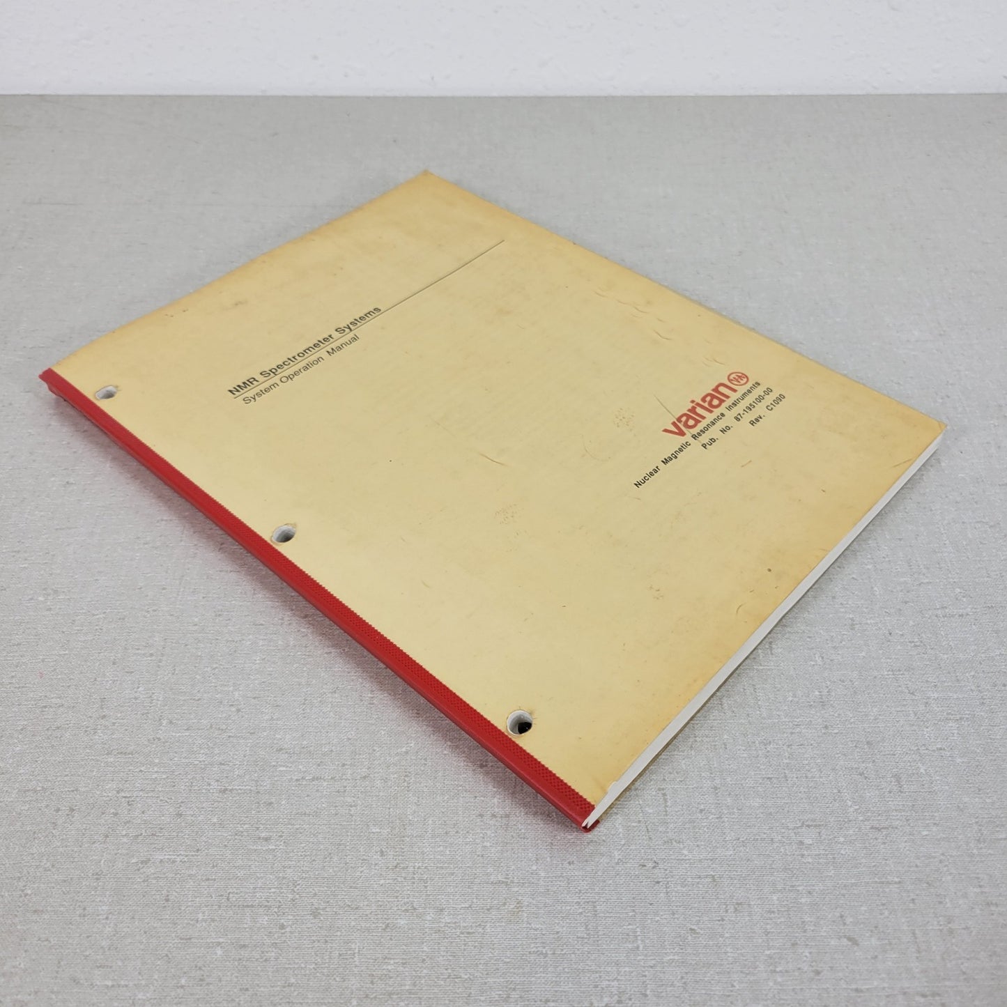 Varian NMR Spectrometer System Administration Operation Manual Rev C1189 C1090