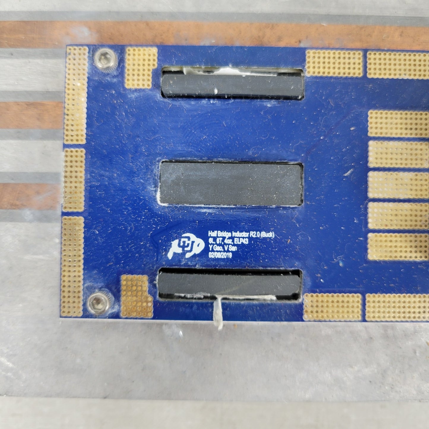 Dual Half Bridge Inductor ELP43 Water Cooled Heatsink made at CU Boulder 2019