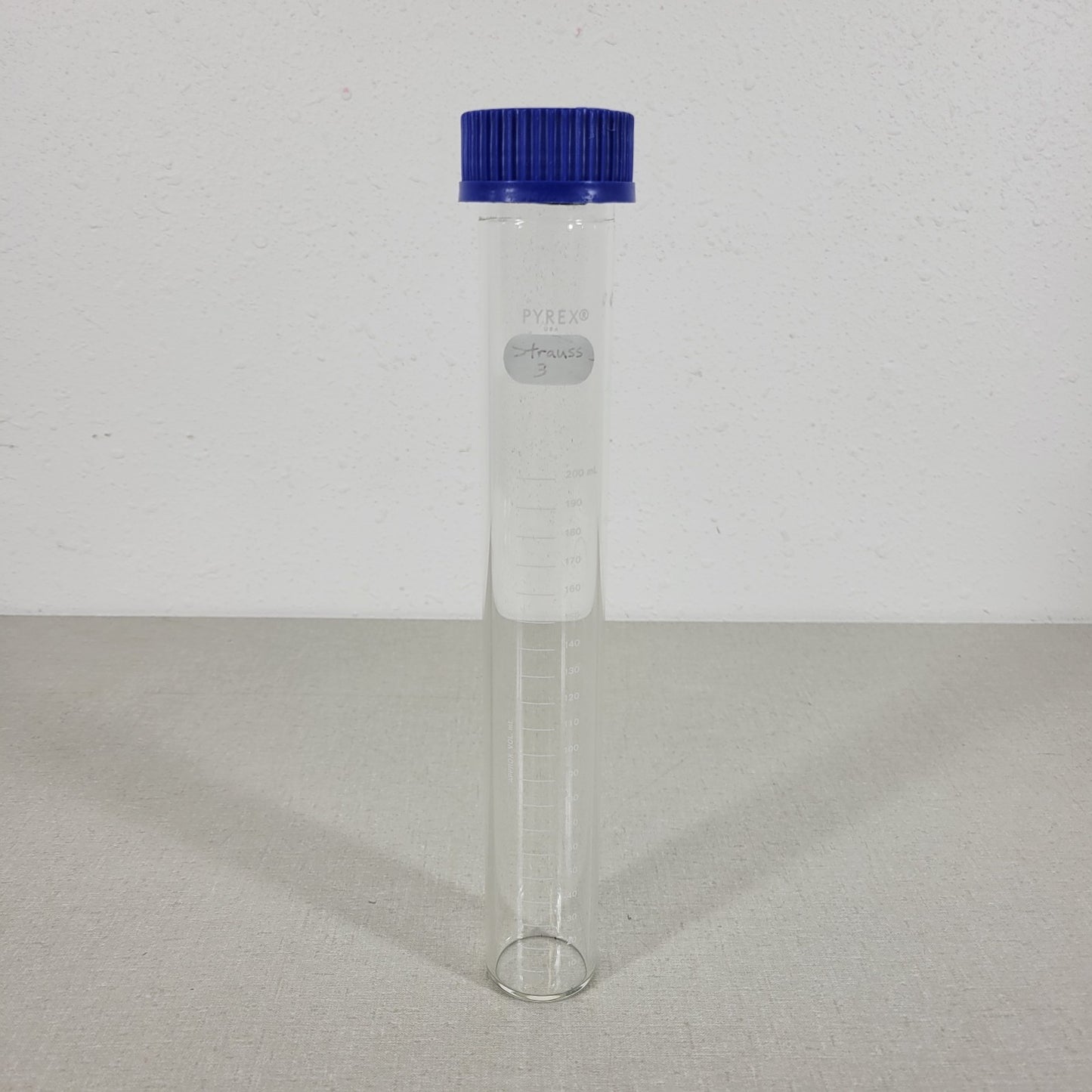Pyrex 200mL Hybridization Tube Bottle with GL45 Screw-On Lid Flat Bottom