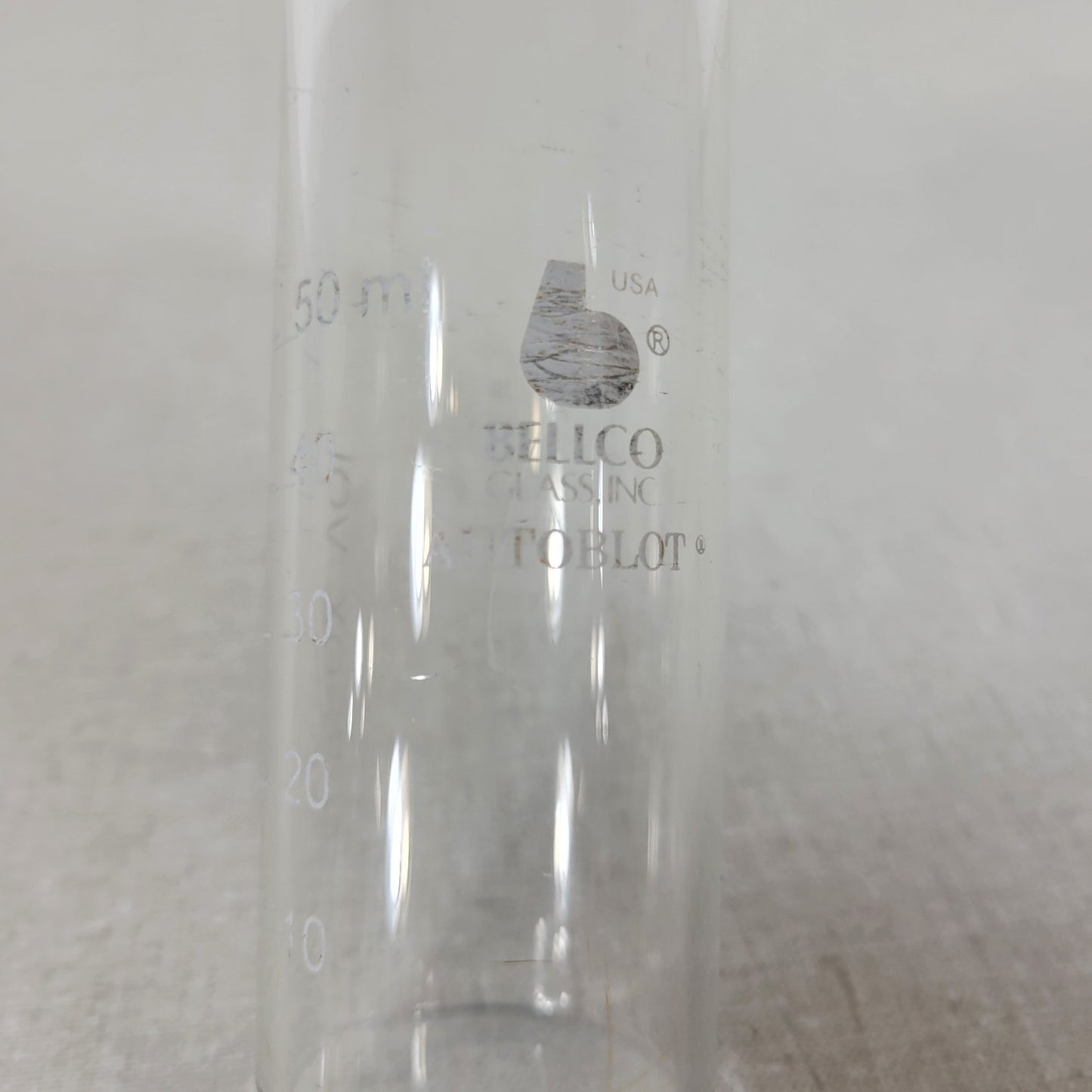 Bellco Glass Autoblot Hybridization Tube 50mL Bottle with Screw-On Lid GL45
