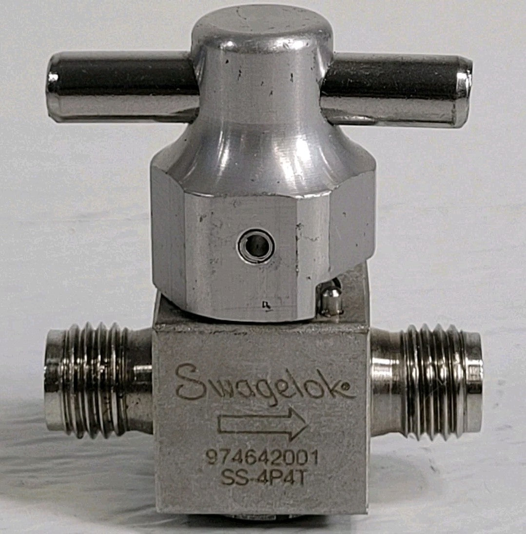Swagelok SS-4P4T 1/4" Quarter Turn Plug Stainless Steel High Vacuum Mini Valve