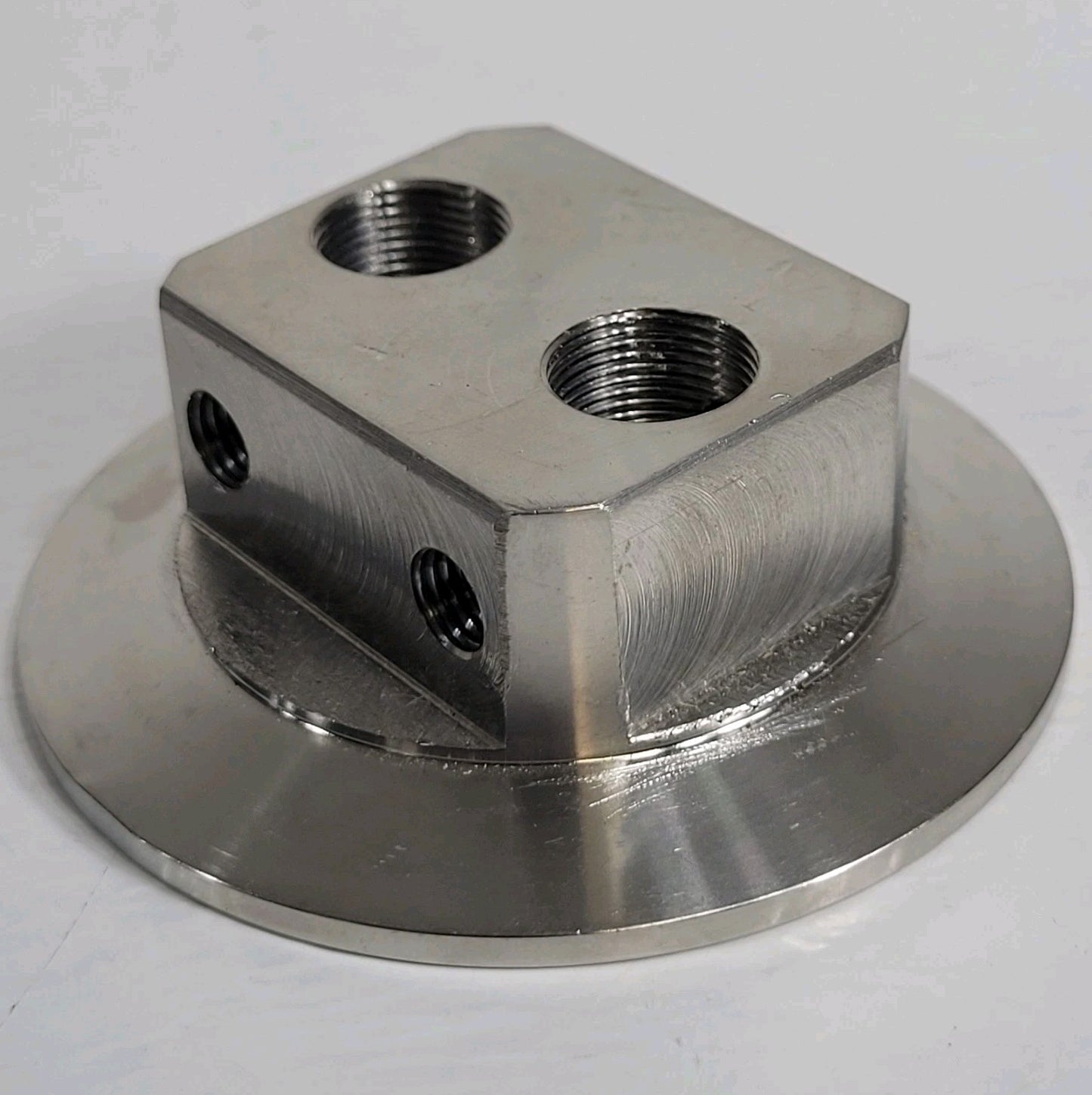 KF50 NW50 Manifold Valve Body 2-Port Stainless Steel for High Vacuum System