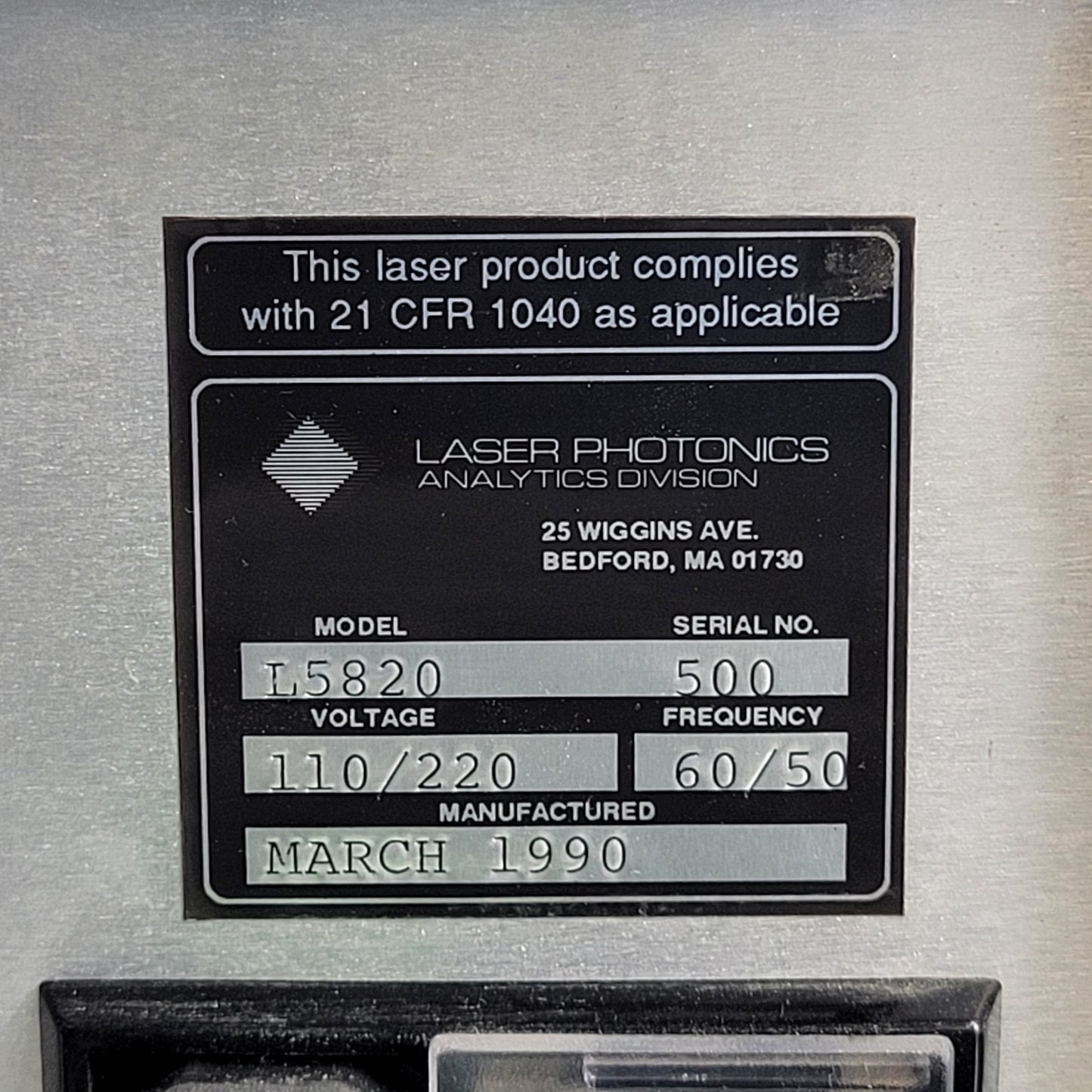 Spectra-Physics L5820 Vintage Laser Photonics Controller Box OEM Precison Optics