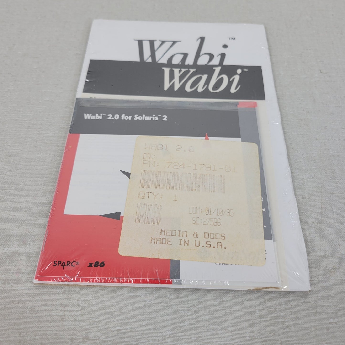 SunSoft Wabi 2.0 for Solaris 2 Sparc x86 724-1791-01 Software CD Sealed Package
