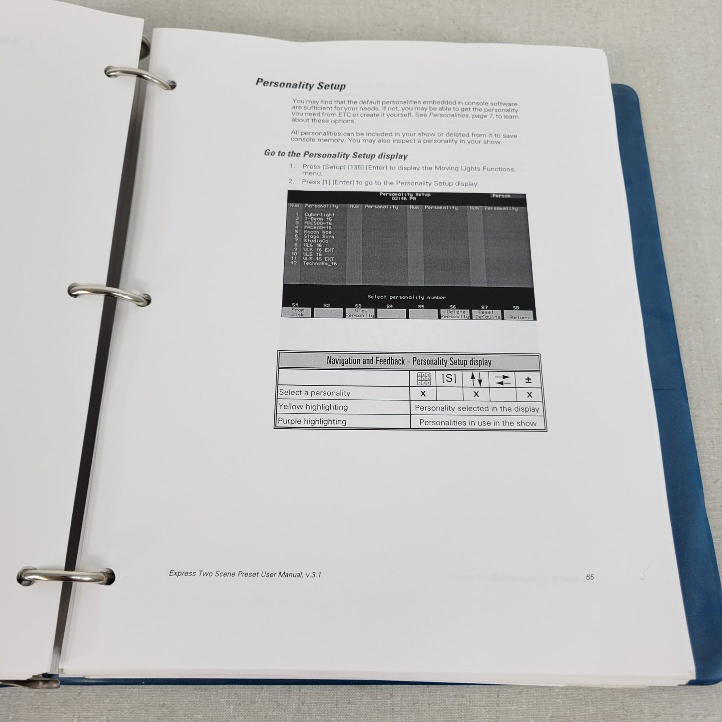 Electronic Theatre Controls ETC Express Two Scene Preset Operation Manual v3.1