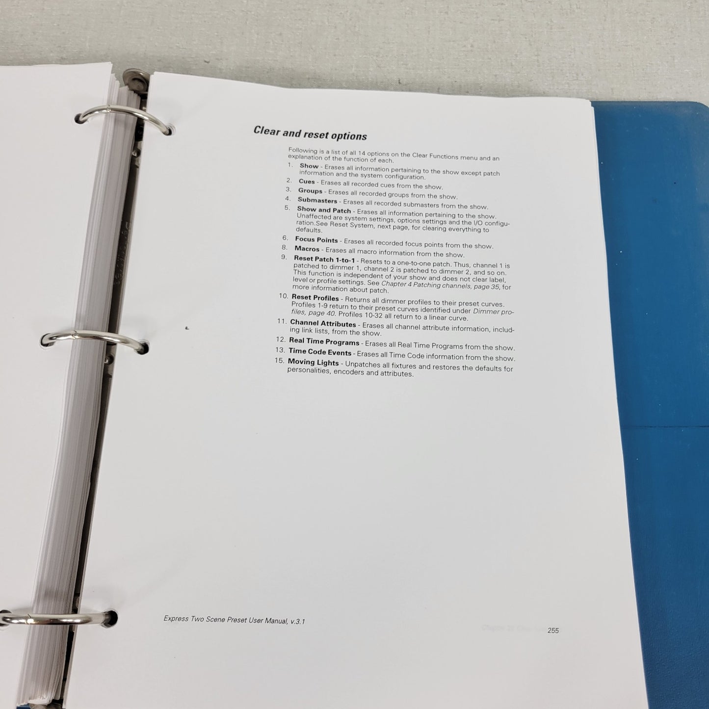 Electronic Theatre Controls ETC Express Two Scene Preset Operation Manual v3.1