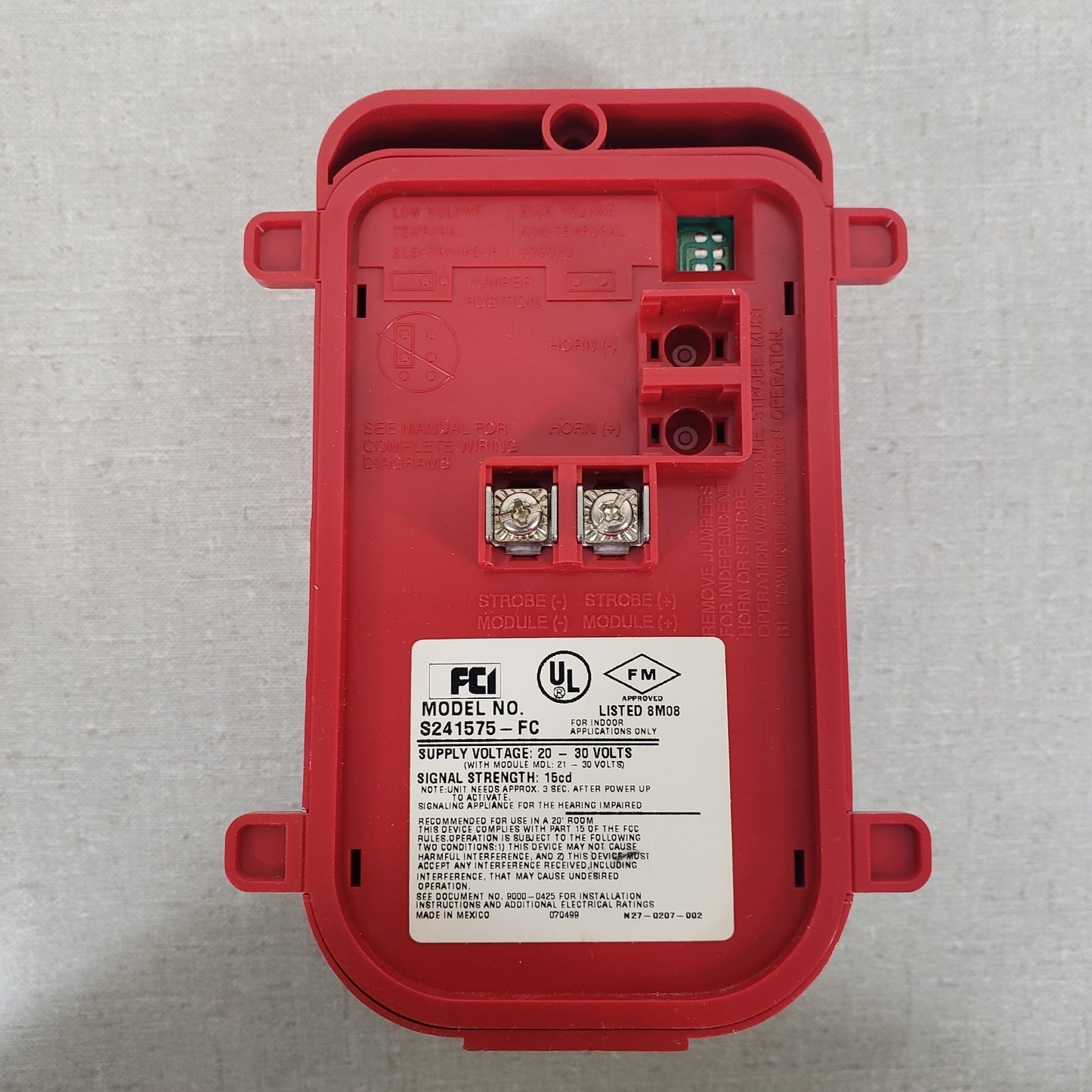 FCI S41575-FC Spectra Alert Combo 15cd 24V Red Wall UL FM Alarm Fire Control