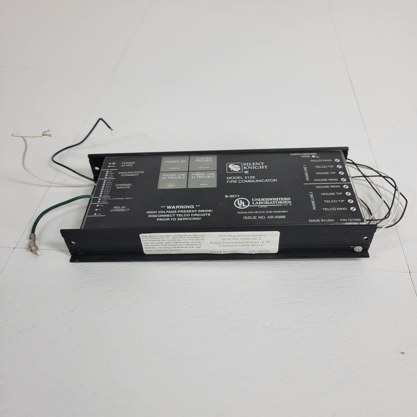 Silent Knight 5128 Fire Communicator Board 4 Channels Inputs AR-6988