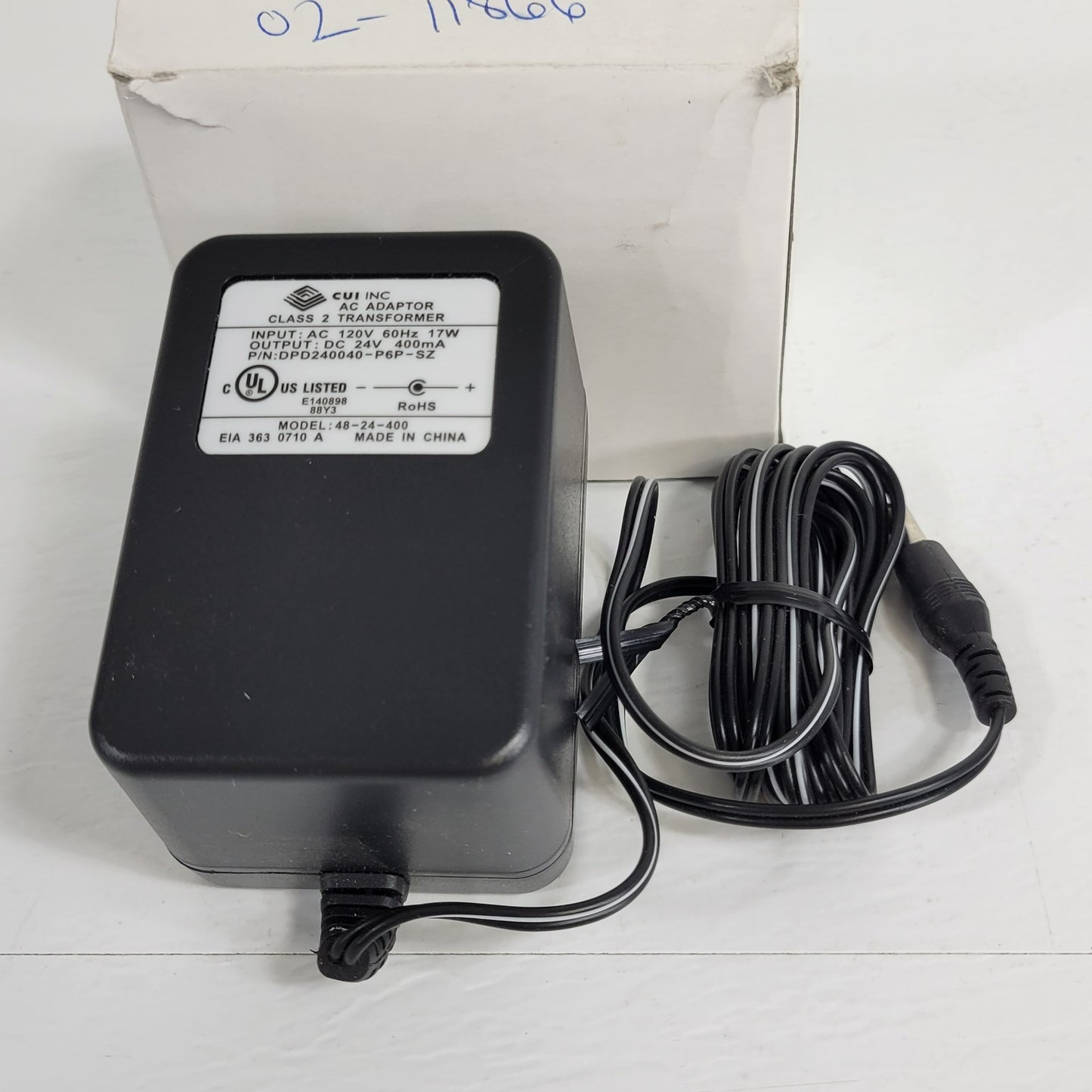CUI 48-24-400 AC Adapter Class 2 Transformer Output 24VDC 400mA DPD240040-P6P-SZ