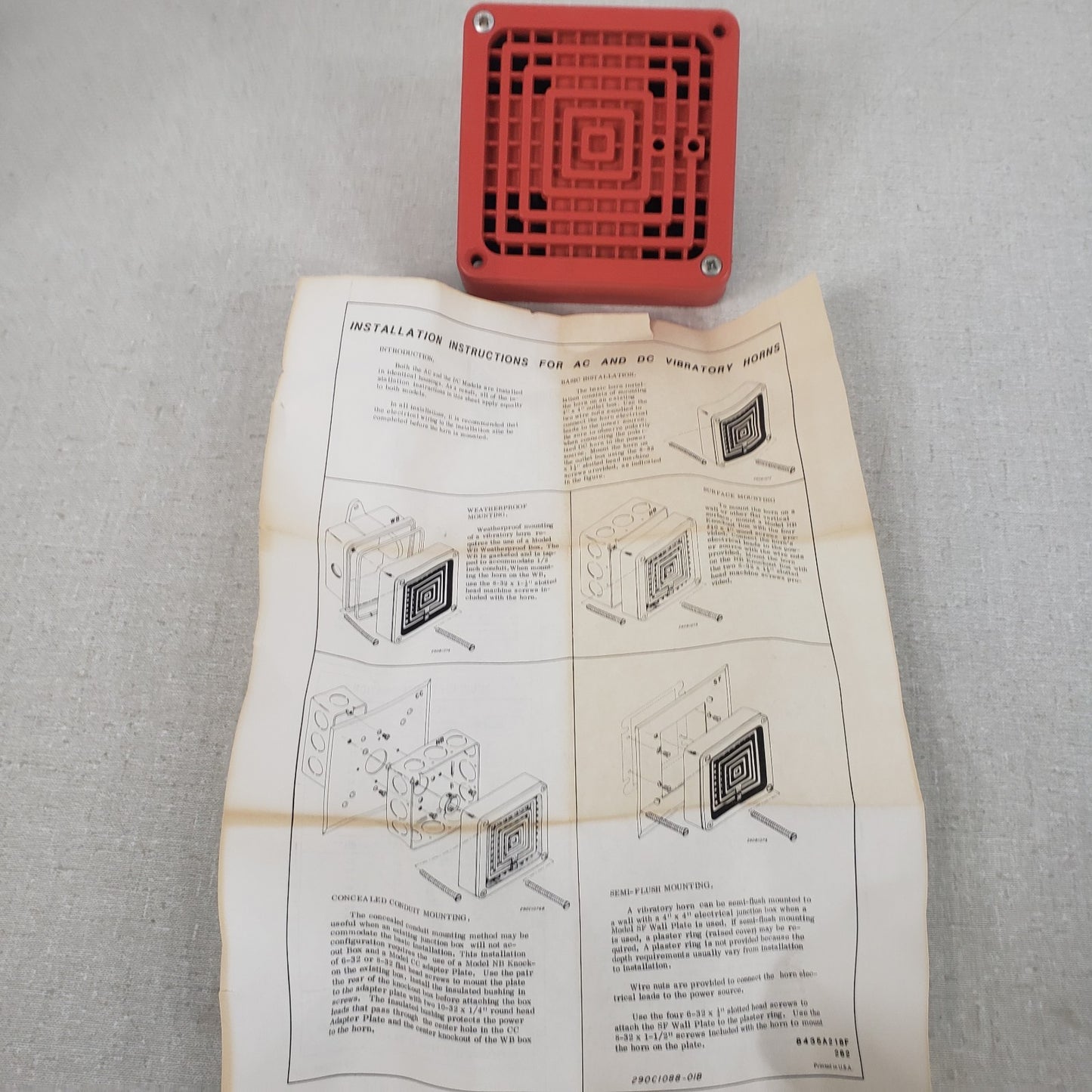 Simplex 2901-9806 B4 Fire Alarm Vibratory Horn Buzzer 18-31.2VDC 0.063 Amps