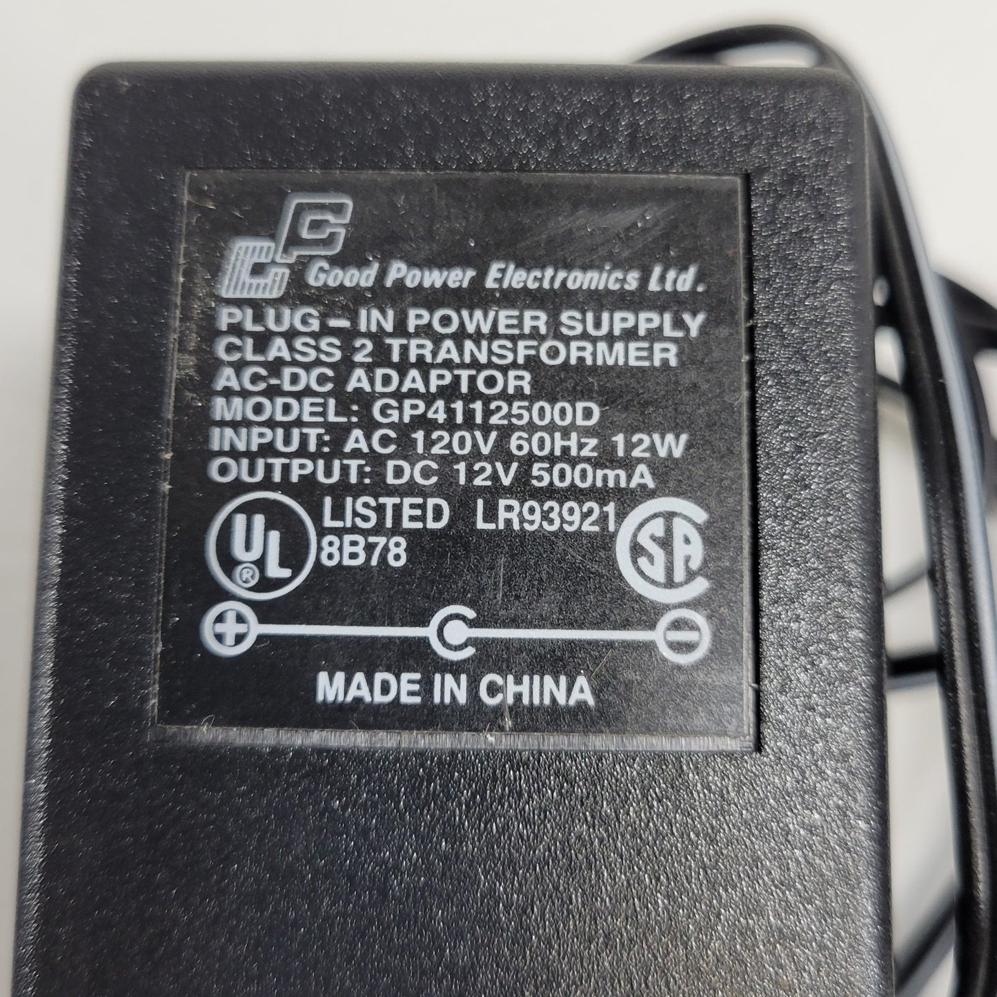Good Power GP4112500D Power Supply Class 2 Transformer Output 12VDC 500mA