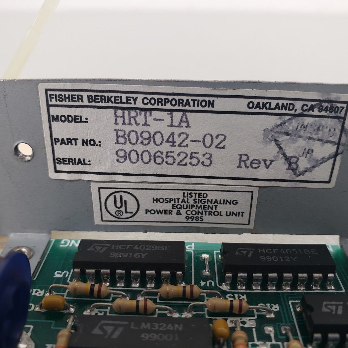 Fisher Berkley HRT-1A B09042-02 Hospital Signaling Equipment Power Control Unit