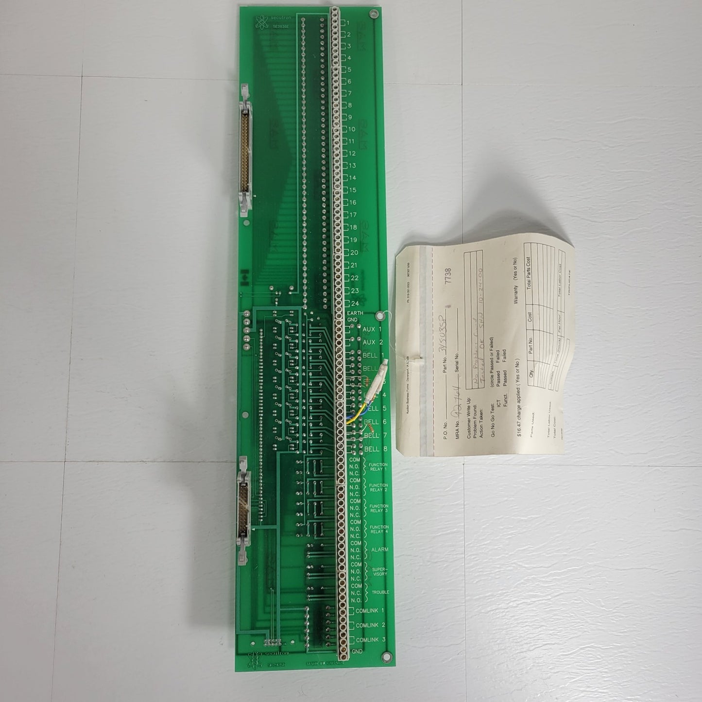 Secutron MAS SE2926E 345-35P Fire Alarm System Printed Circuit Board Securitron