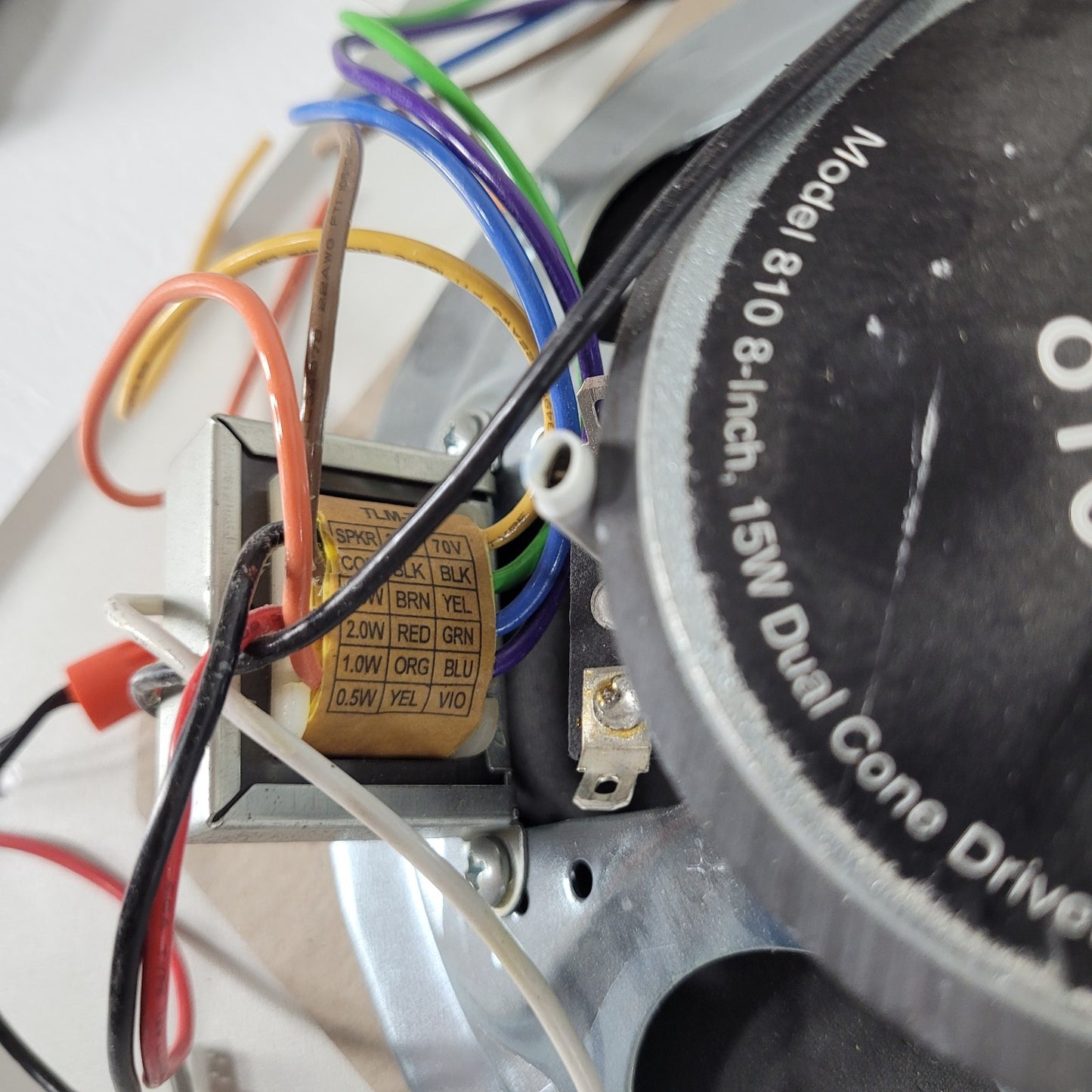 Lowell 810-T72 Speaker Assembly 8" 15W Dual Cone Driver w/ Transformer and Grill