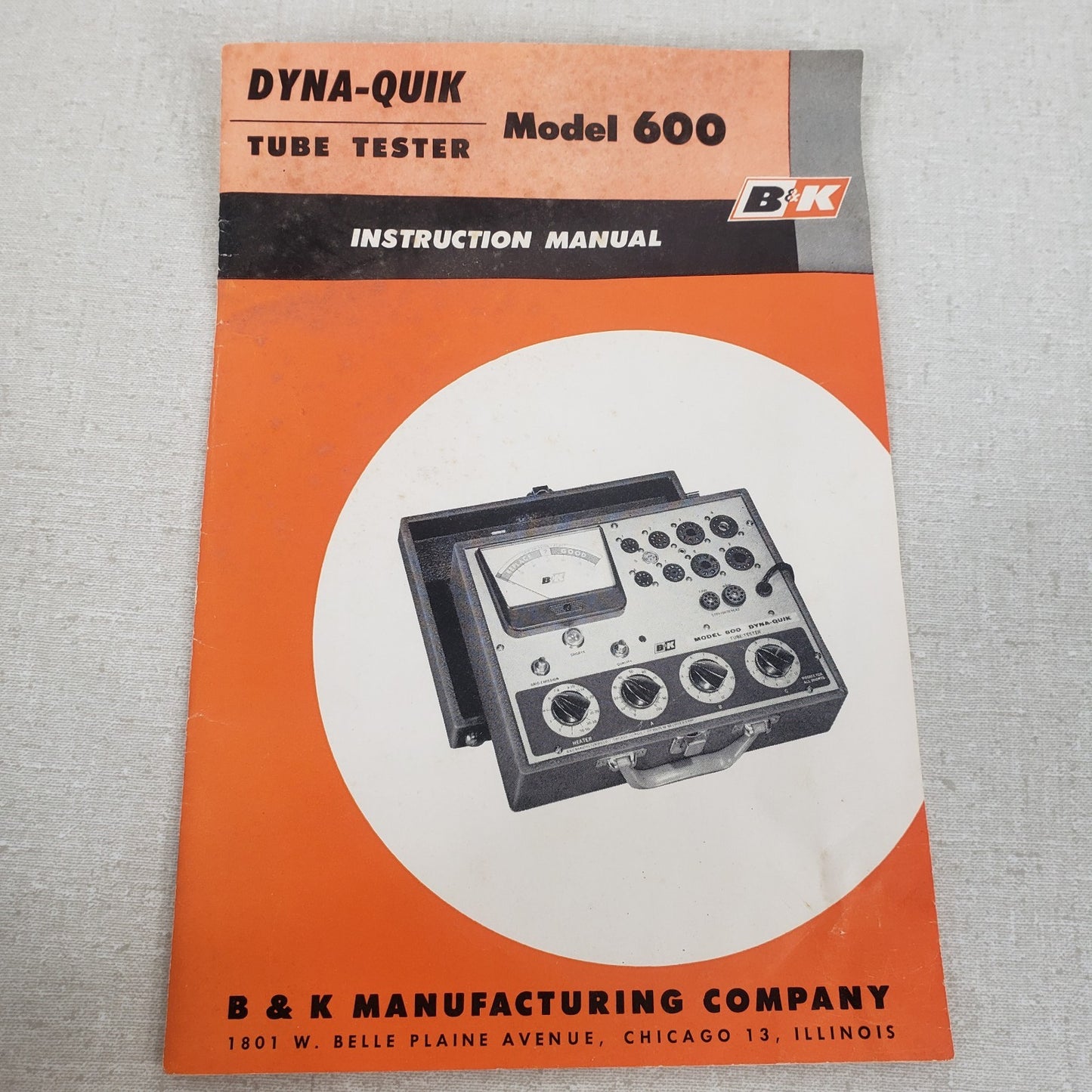 Dyna-Quik 600 Tube Tester Instruction Manual With Diagram Supplemental Materials