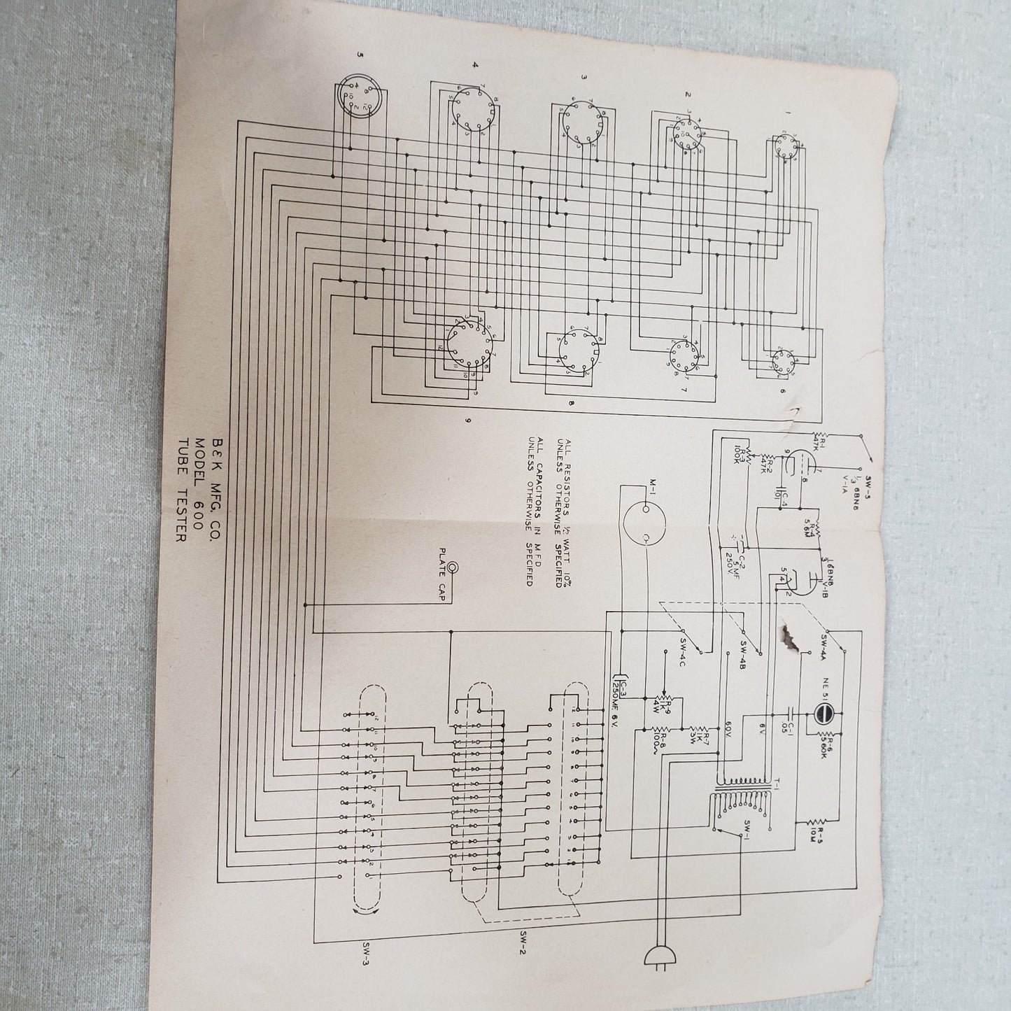 Dyna-Quik 600 Tube Tester Instruction Manual With Diagram Supplemental Materials