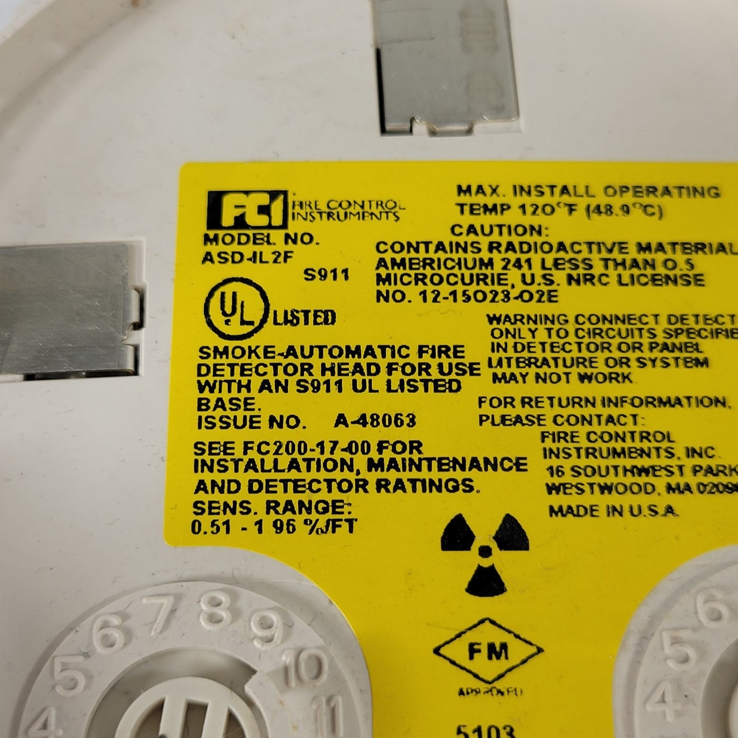 Gamewell-FCI ASD-IL2F Addressable Ionization Smoke Detector Fire Control