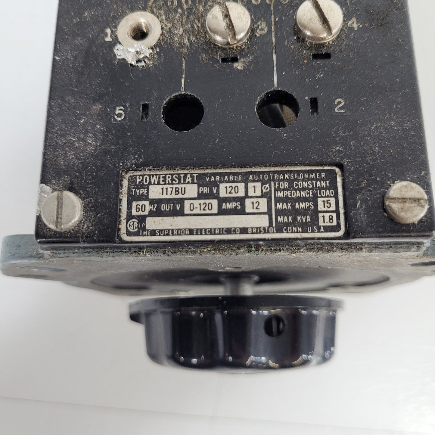Superior Electric 117BU Powerstat Variable Transformer 1 Turn 120V 12A Variac