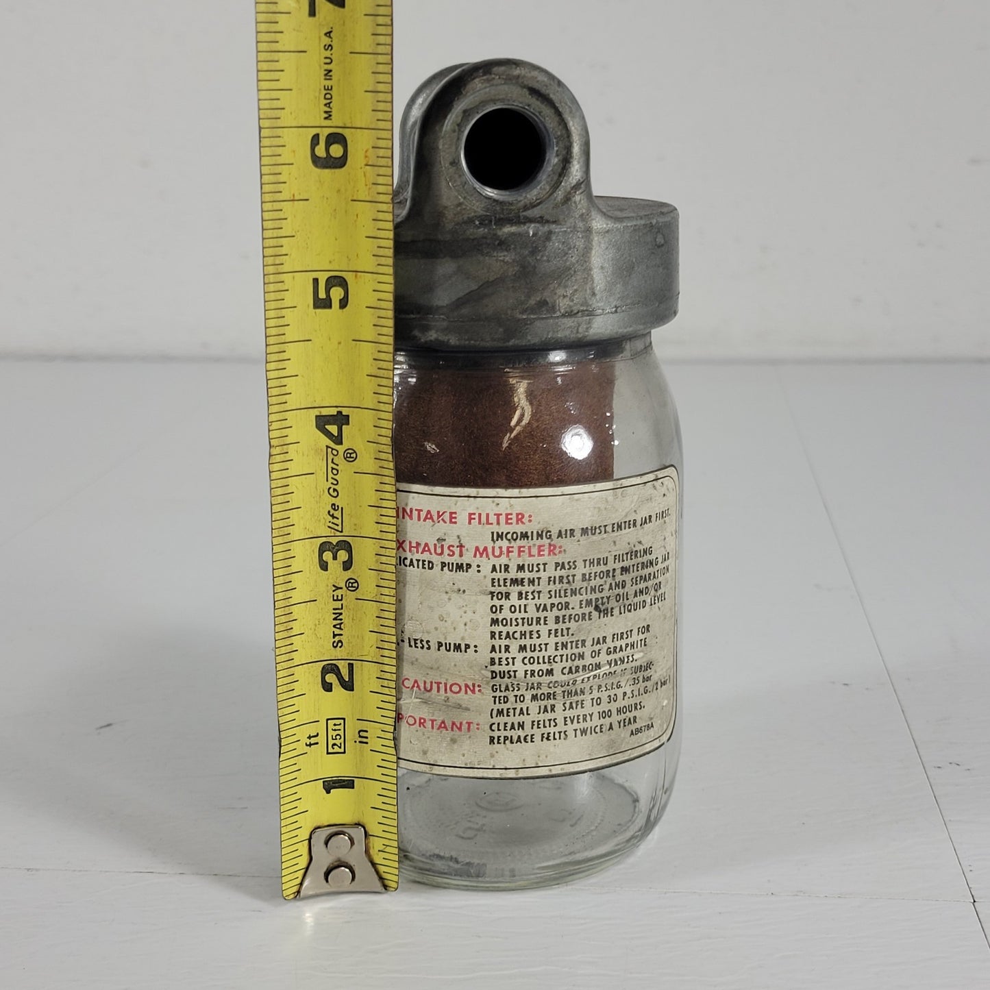 Gast AB599L Intake Filter and Exhaust Muffler AB678A Gast AC-393 filters 1/4 NPT