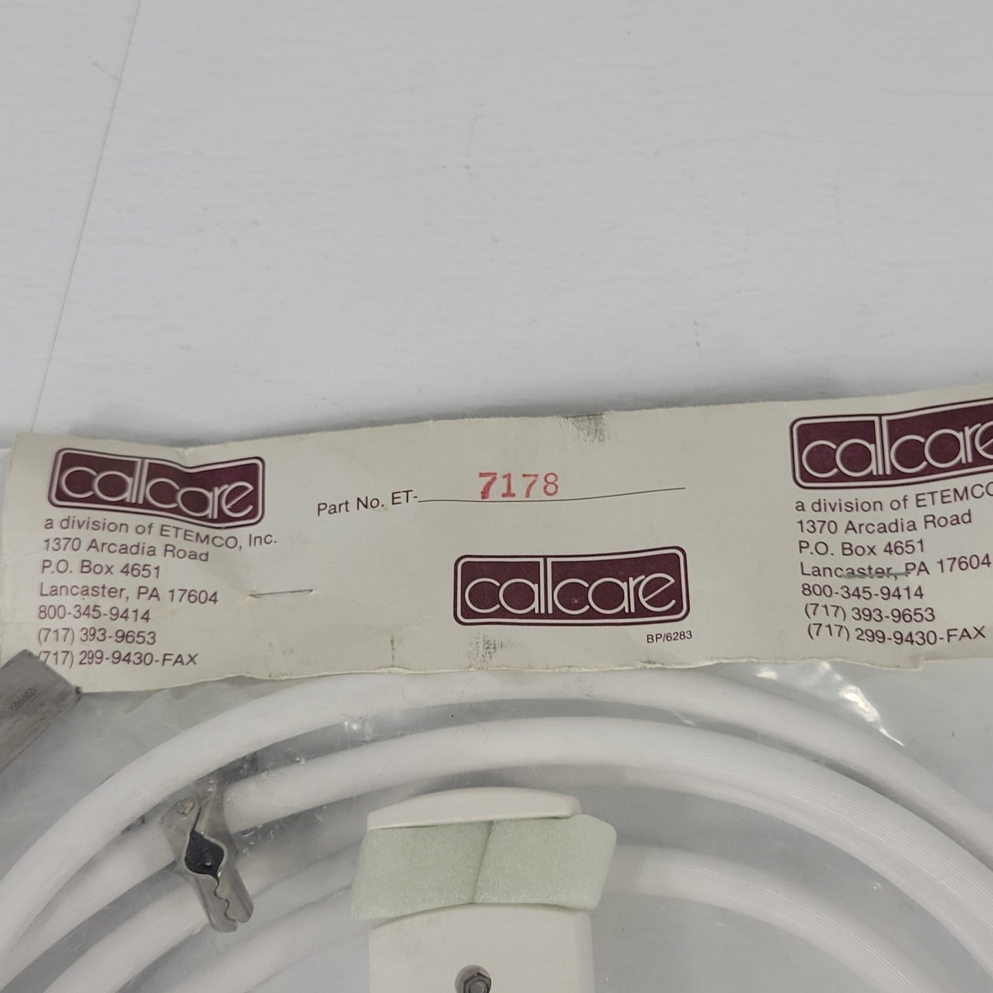 Callcare ET-7178 Single Locking Call Cord 8ft Stainless Steel Bed Clip