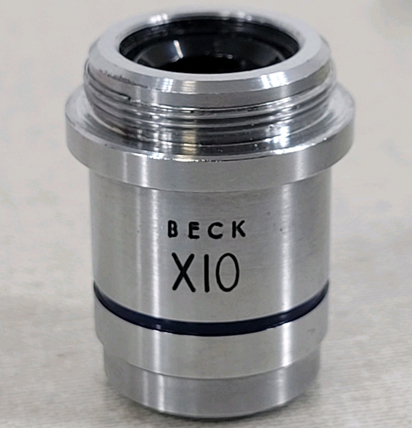 Beck 10X/25 Mag Microscope Objective Lens 20mm Thread Base Optical Instrument