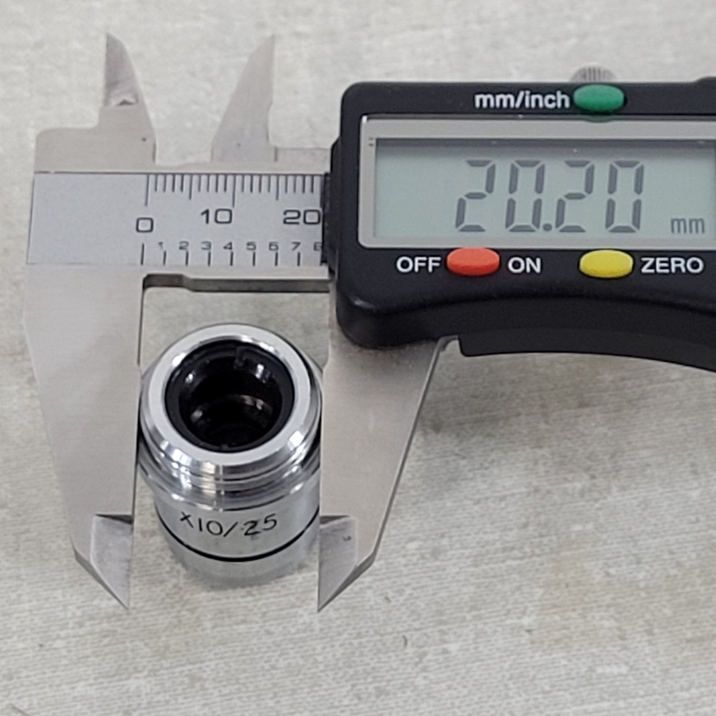 Beck 10X/25 Mag Microscope Objective Lens 20mm Thread Base Optical Instrument