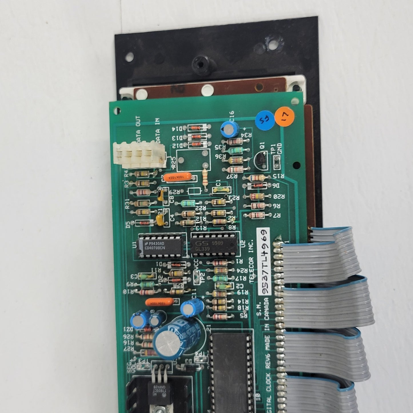 Telecor DCLK Digital Clock Rev 6 Circuit Board Screen With Black Frame
